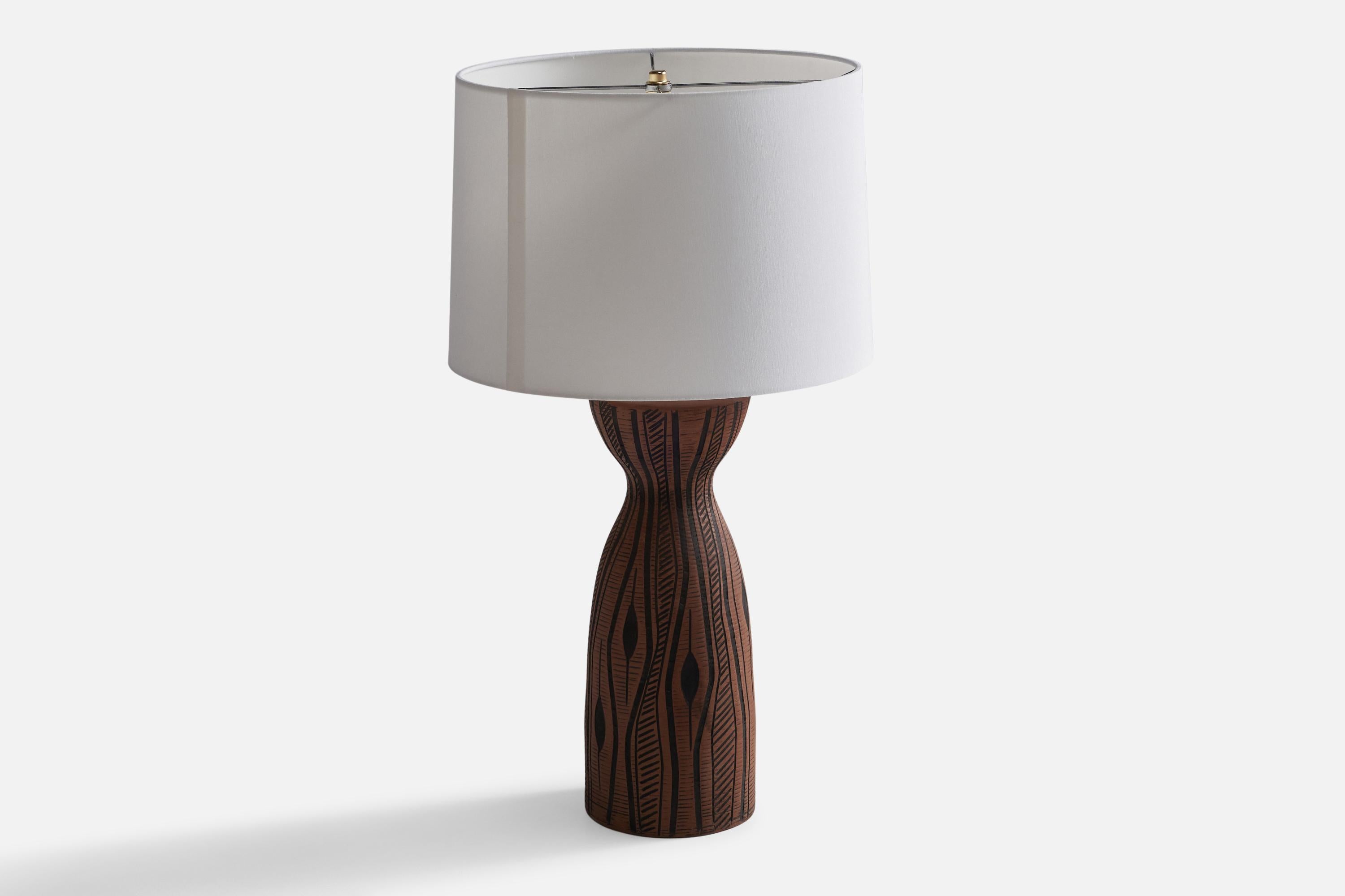 Mid-Century Modern Designer américain, lampe de table, céramique, États-Unis, années 1950 en vente