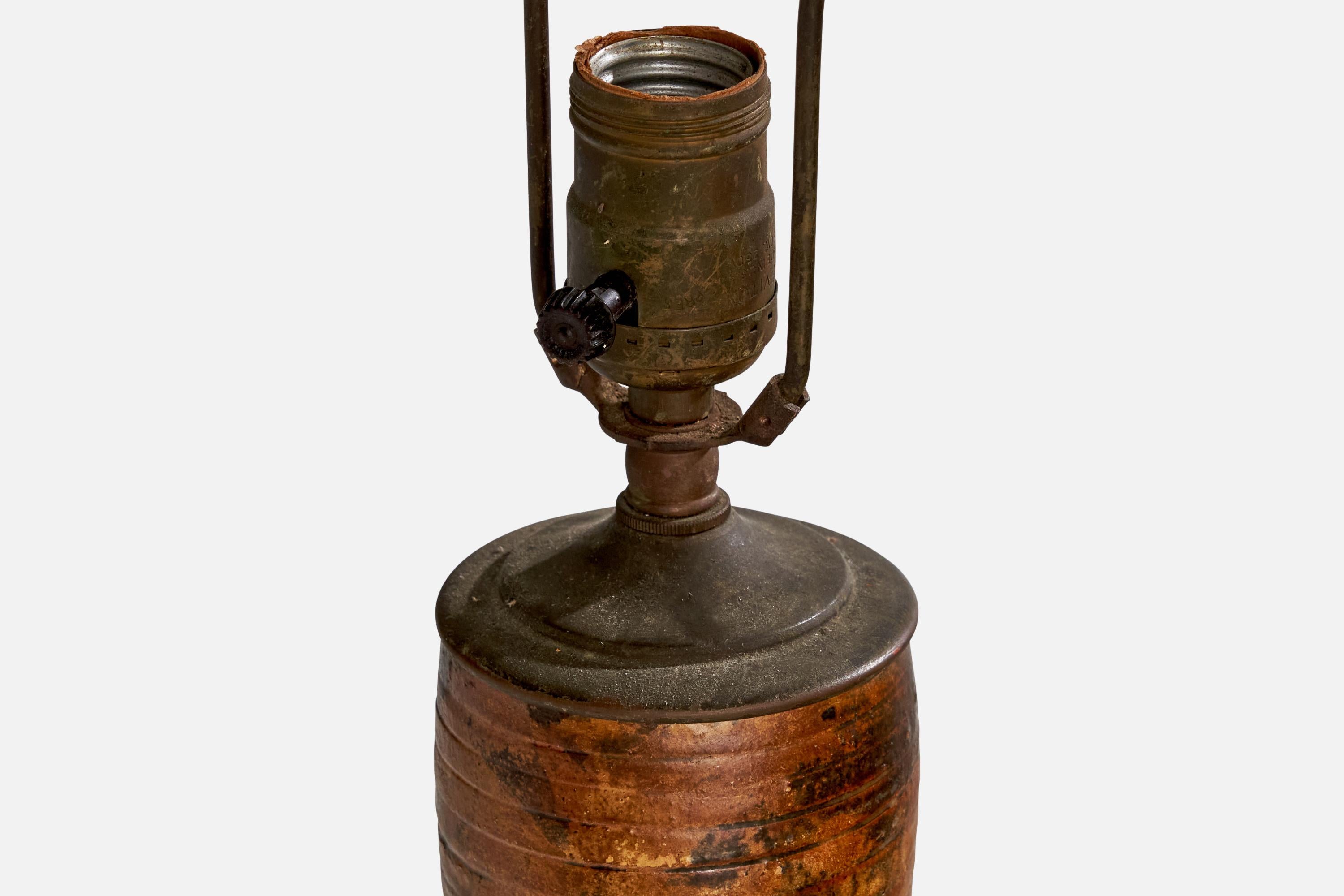 Milieu du XXe siècle Designer américain, lampe de table, céramique, États-Unis, années 1950 en vente