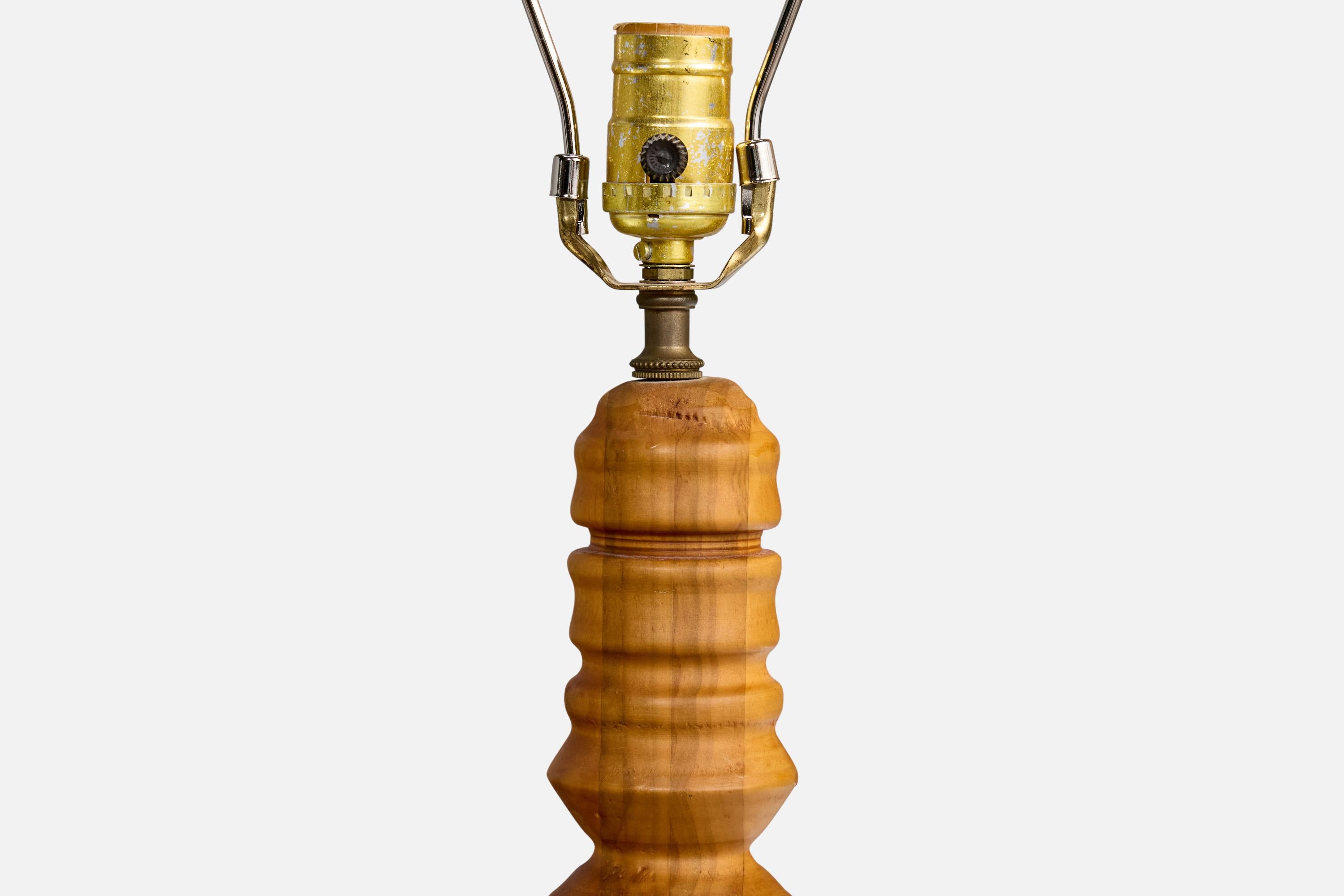 Metà XX secolo Designer americano, Lampada da tavolo, Hickory, USA, anni '60 in vendita
