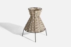 American Designer, Table Lamp, Iron, Braided Fabric, United States, 1960s
