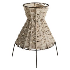 American Designer, Table Lamp, Iron, Braided Fabric, United States, 1960s