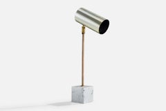 American Designer, Table Lamp, Metal, Brass, Marble, USA, 1960s