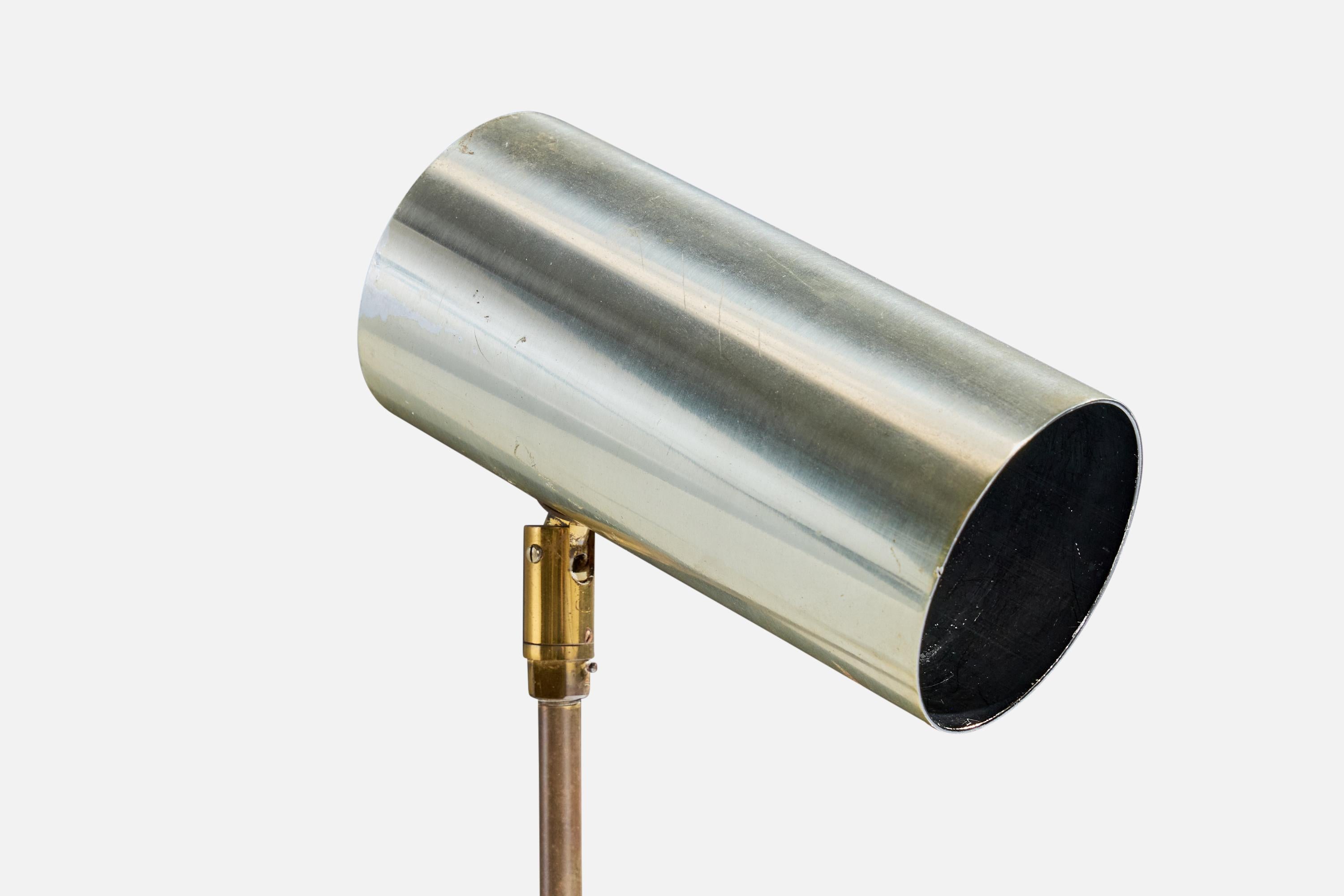 American Designer, Table Lamp, Metal, Brass, Marble, USA, 1960s In Good Condition For Sale In High Point, NC