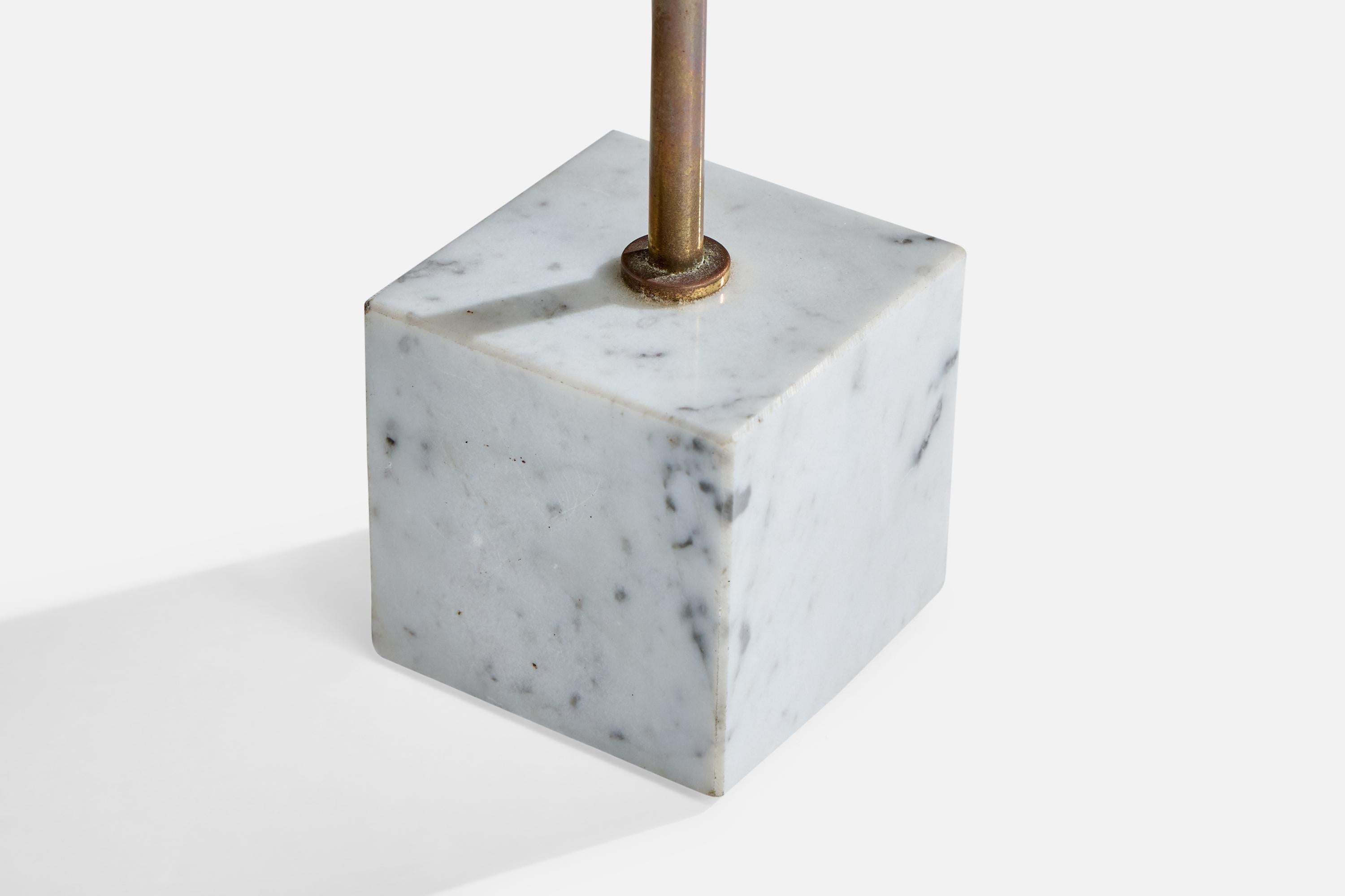 American Designer, Table Lamp, Metal, Brass, Marble, USA, 1960s For Sale 2