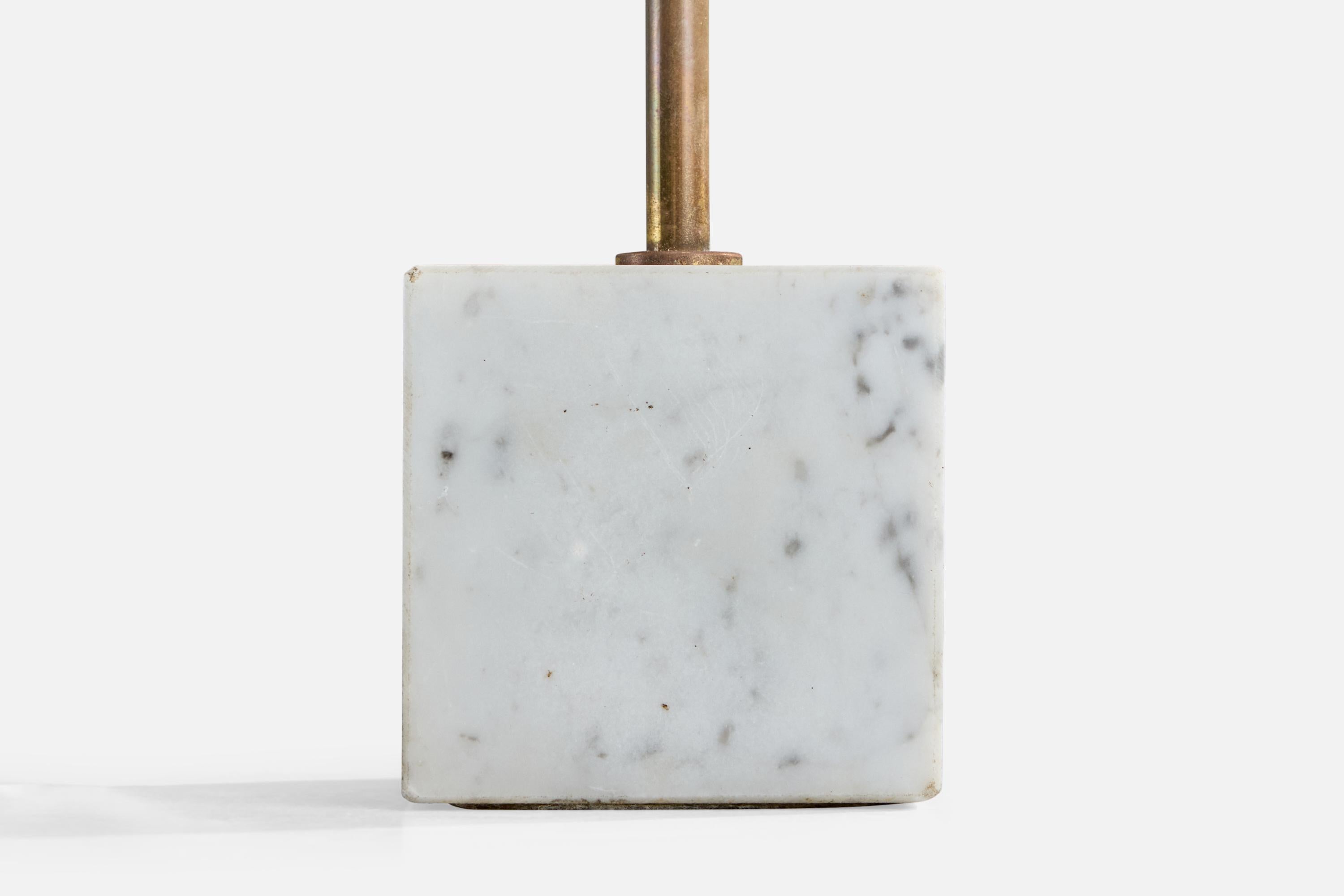 American Designer, Table Lamp, Metal, Brass, Marble, USA, 1960s For Sale 3