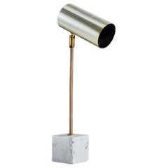 American Designer, Table Lamp, Metal, Brass, Marble, USA, 1960s