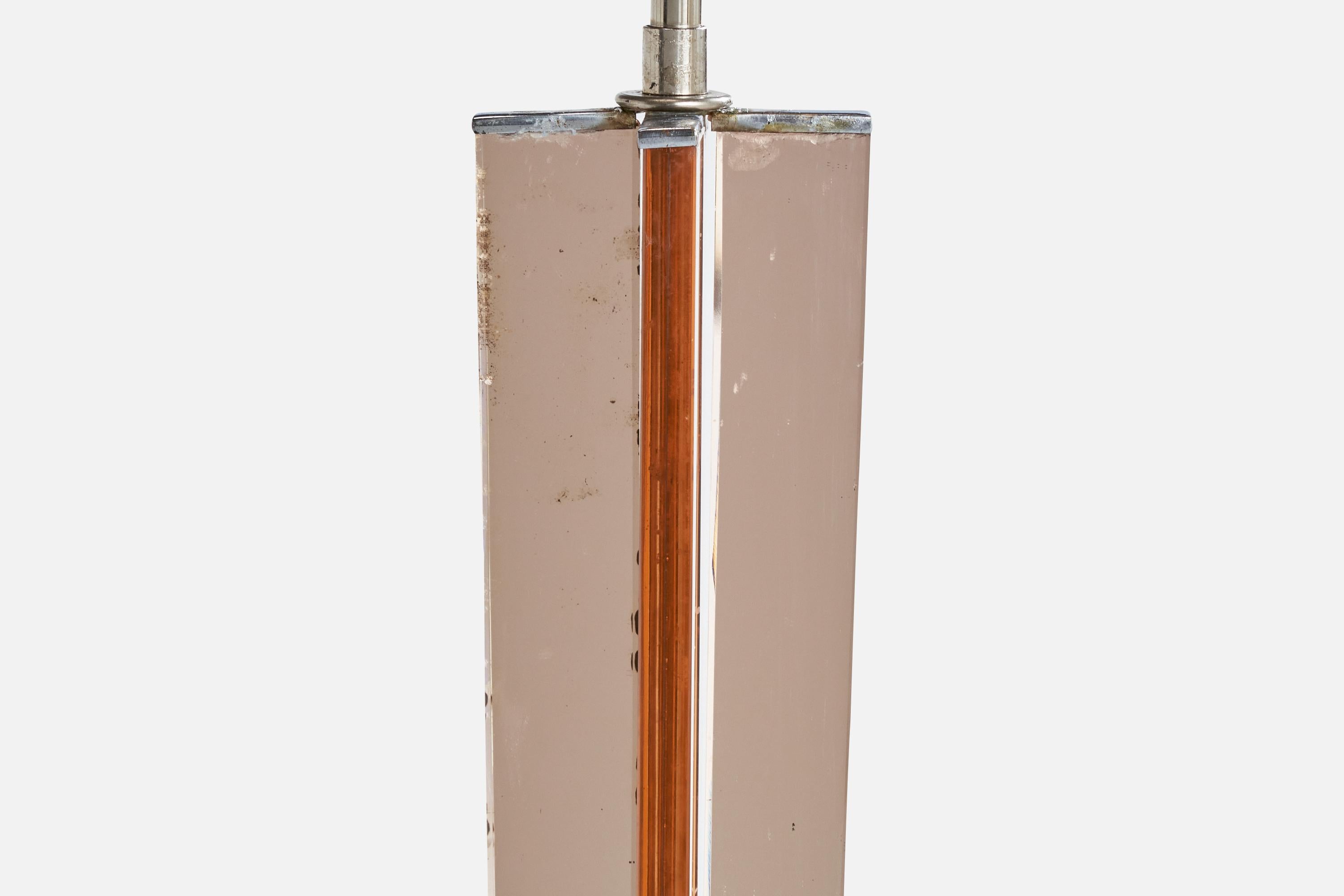 American Designer, Table Lamp, Metal, Glass, Marble, USA, 1980s For Sale 3