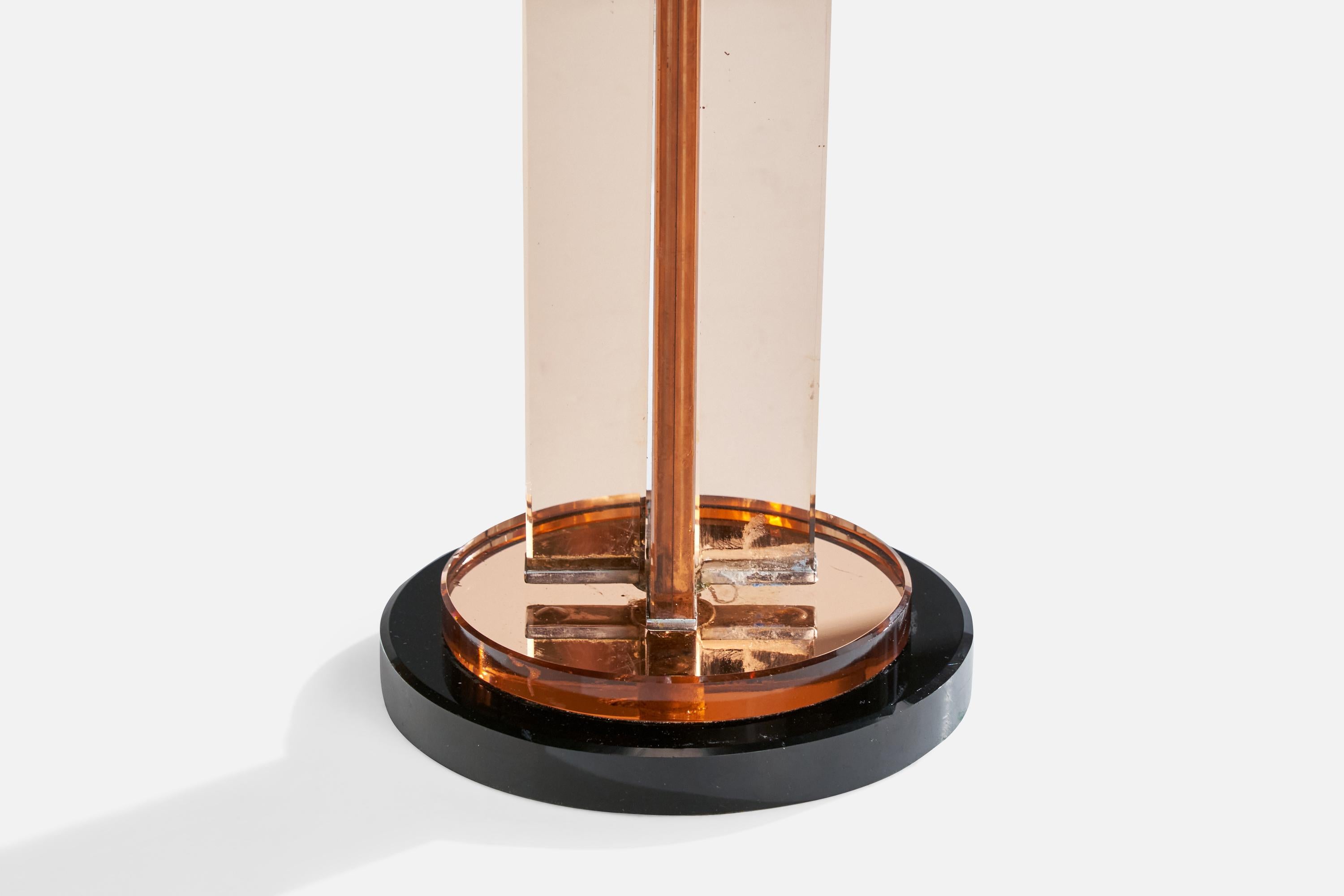 American Designer, Table Lamp, Metal, Glass, Marble, USA, 1980s For Sale 4