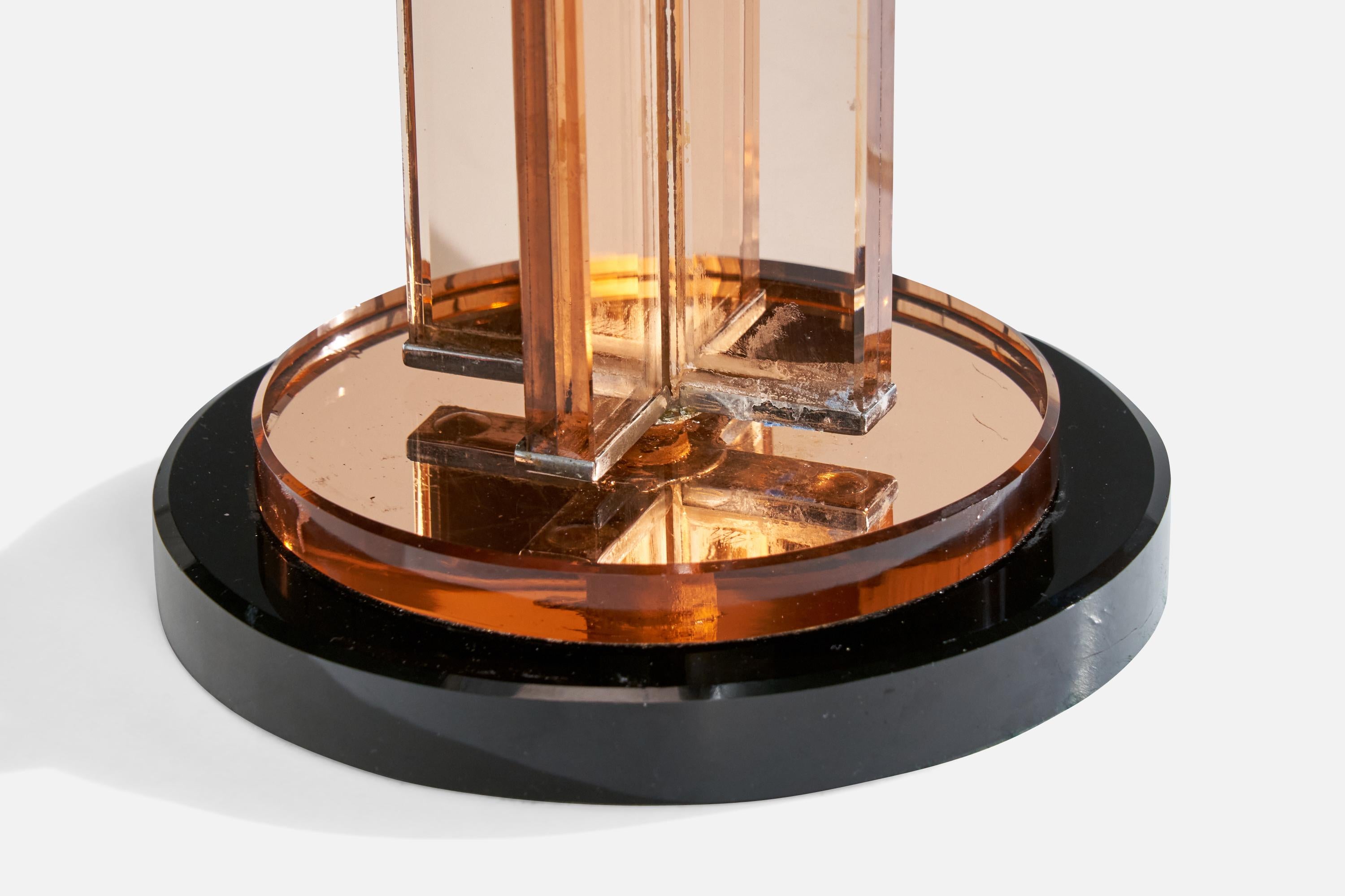 American Designer, Table Lamp, Metal, Glass, Marble, USA, 1980s For Sale 5