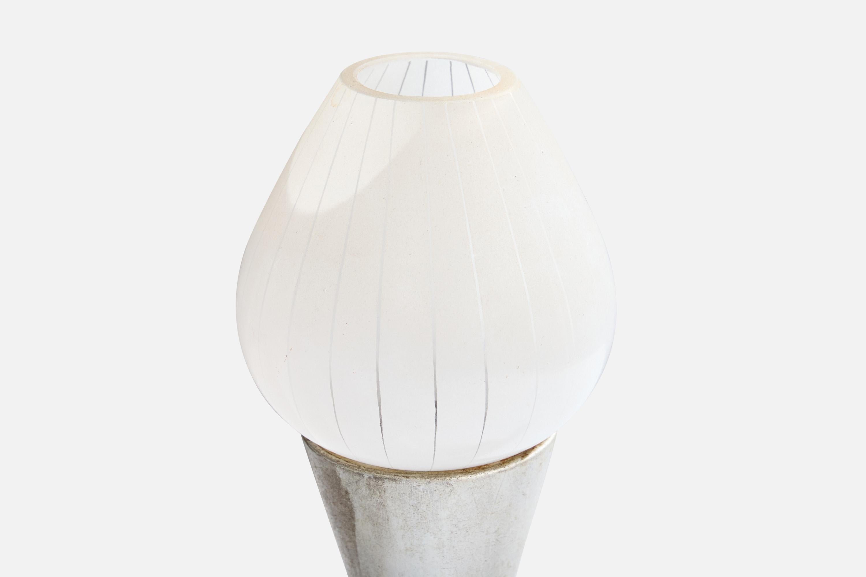 Métal Designer américain, lampe de table, métal, Wood Wood, verre, États-Unis, années 1930 en vente
