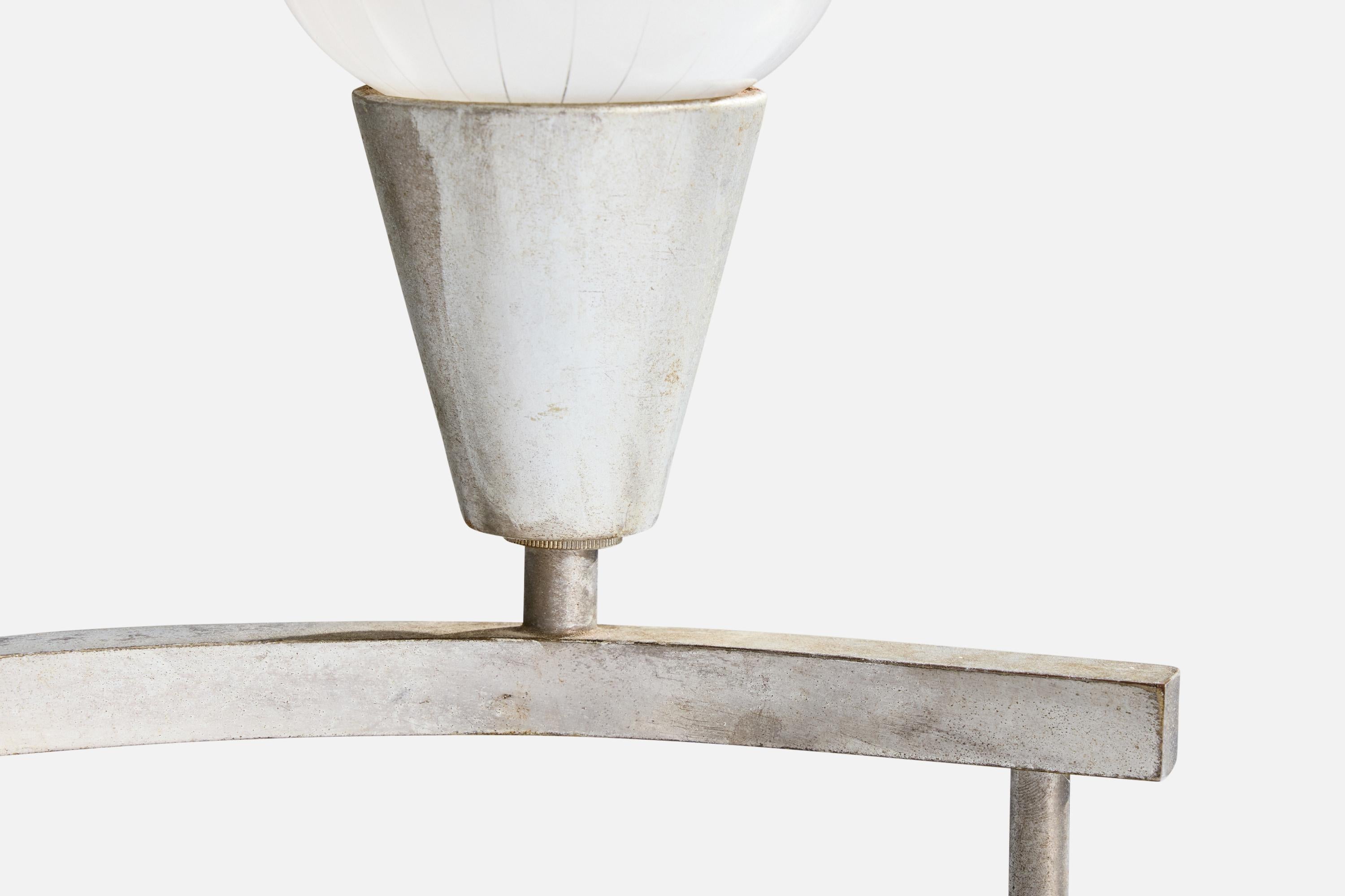 Designer américain, lampe de table, métal, Wood Wood, verre, États-Unis, années 1930 en vente 1