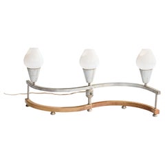 Designer américain, lampe de table, métal, Wood Wood, verre, États-Unis, années 1930