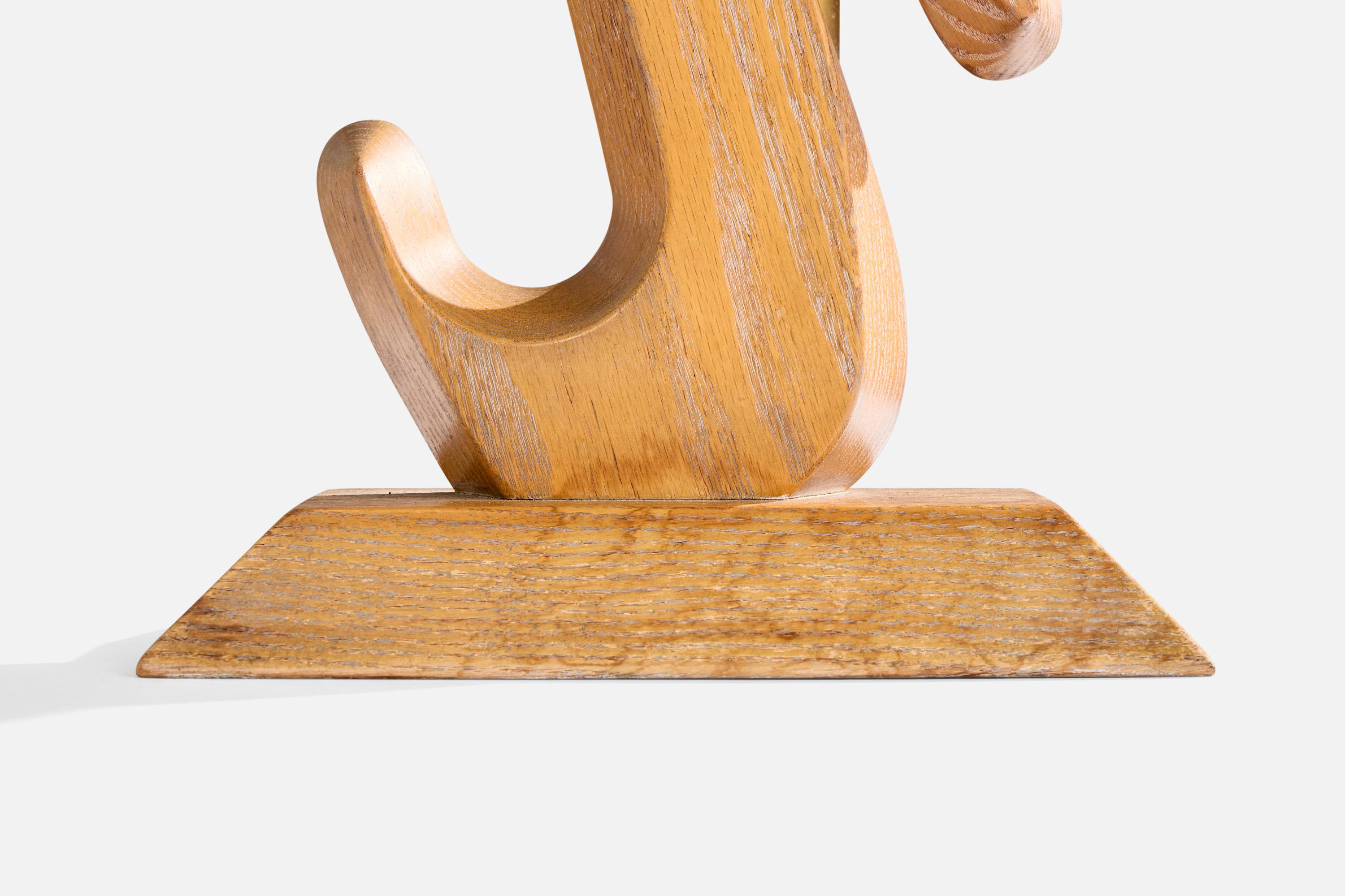 American Designer, Table Lamp, Oak, Brass, Paper, USA, 1950s en venta 7