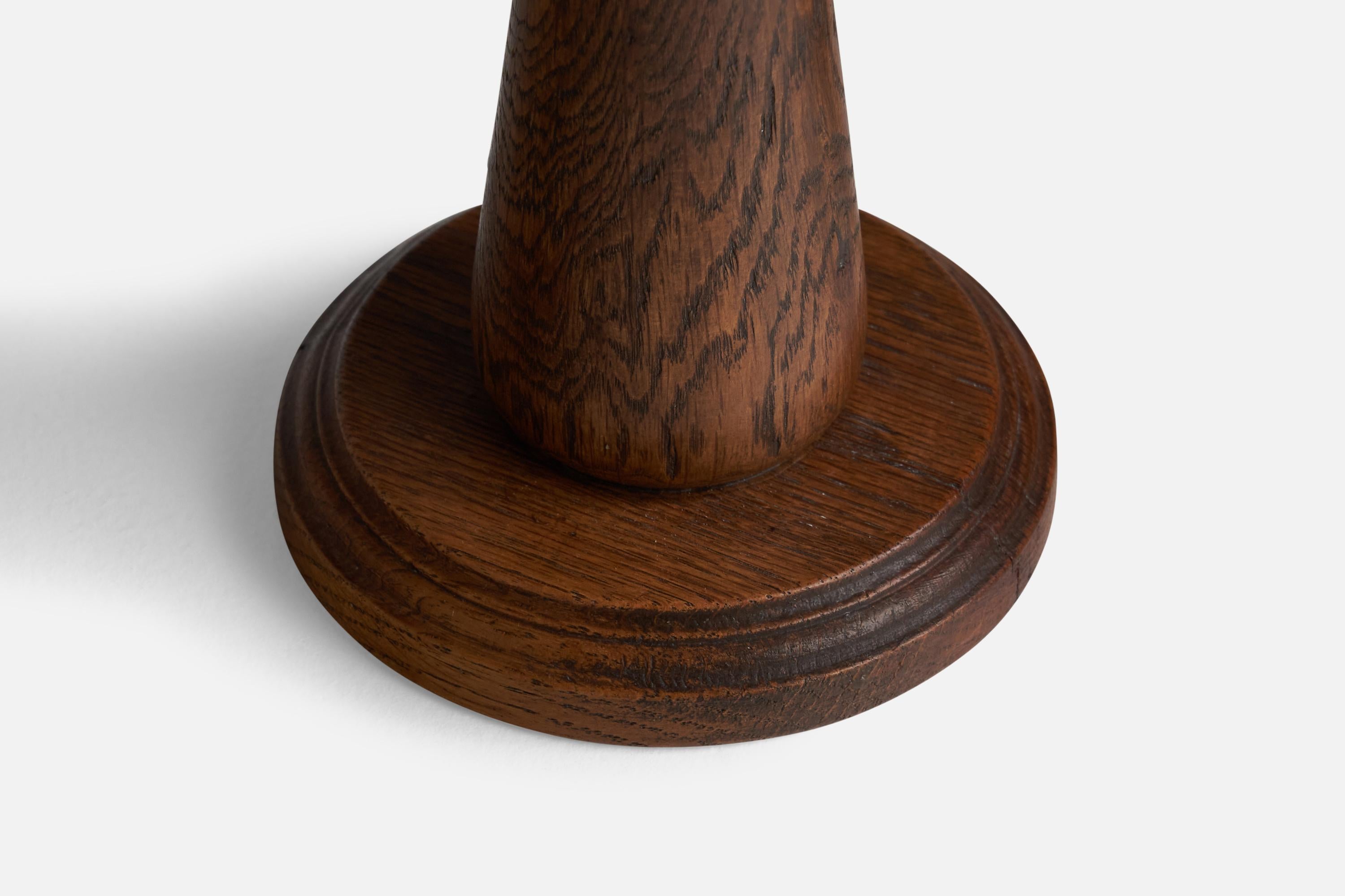 Milieu du XXe siècle Designer américain, lampe de table, Oak Oak, Brass, USA, années 1950 en vente