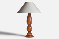 American Designer, Table Lamp, Pine, Walnut, USA, 1950s