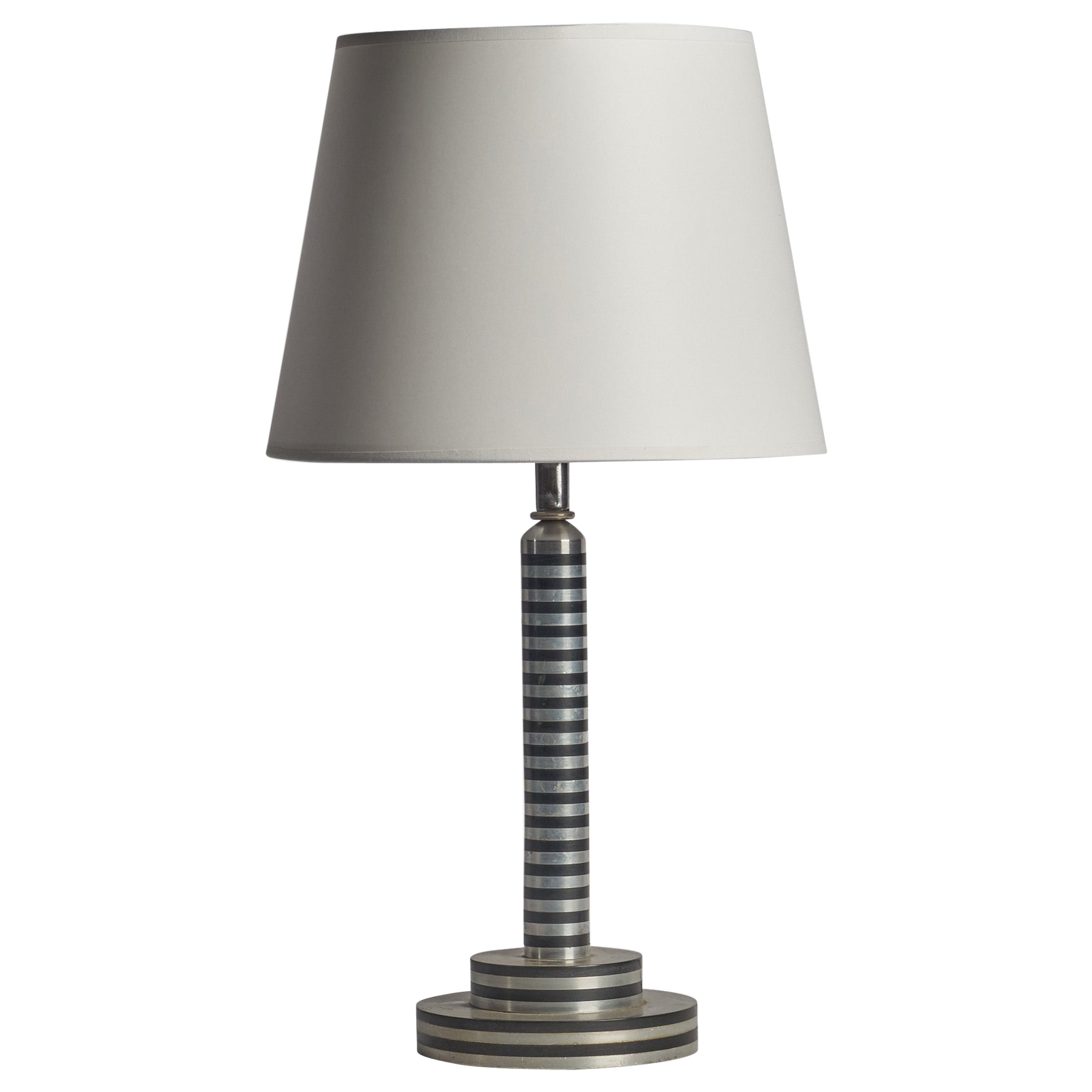 Designer américain, lampe de table, acier, États-Unis, années 1940 en vente