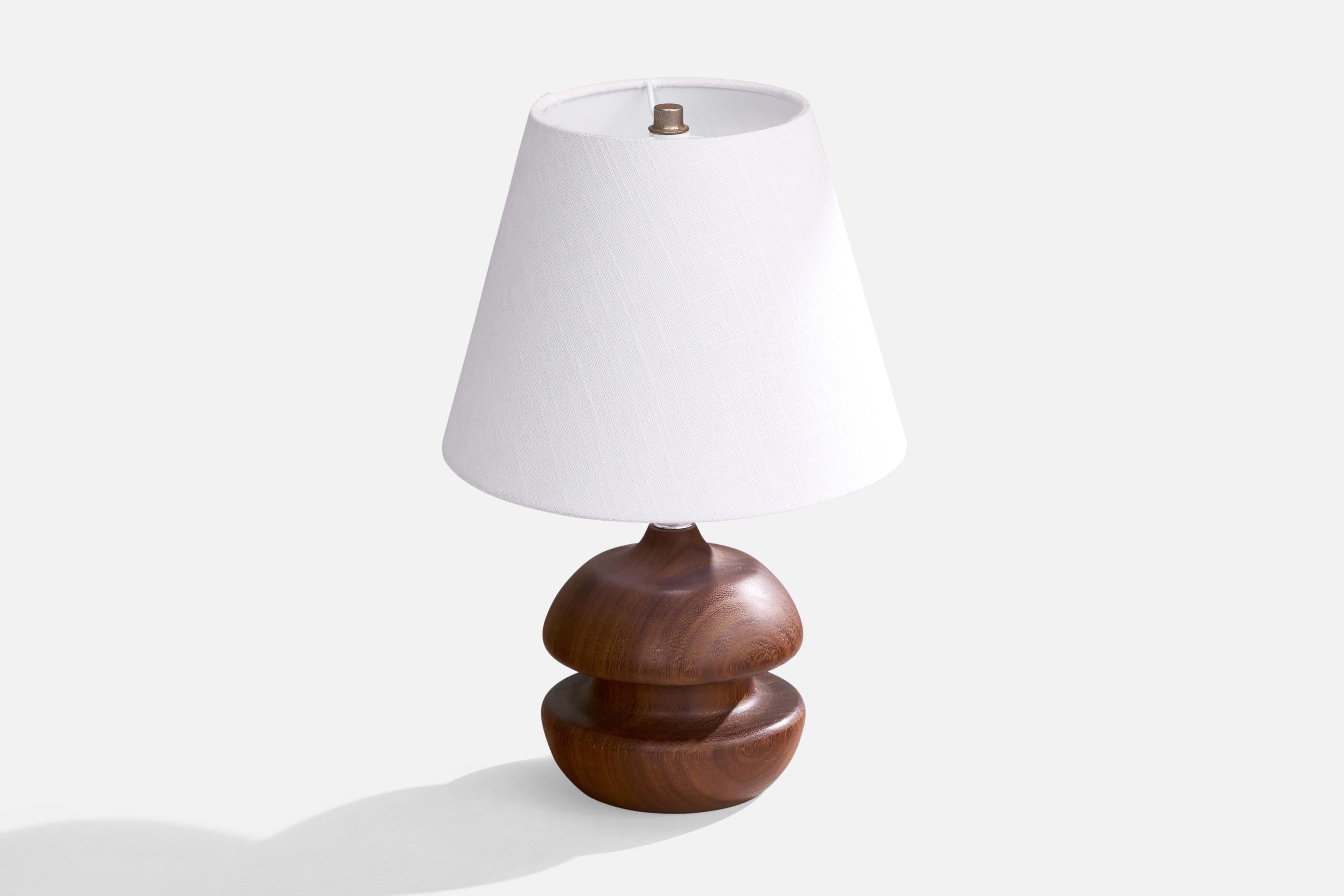 Américain Designer américain, lampe de bureau, teck, métal, États-Unis, années 1960 en vente