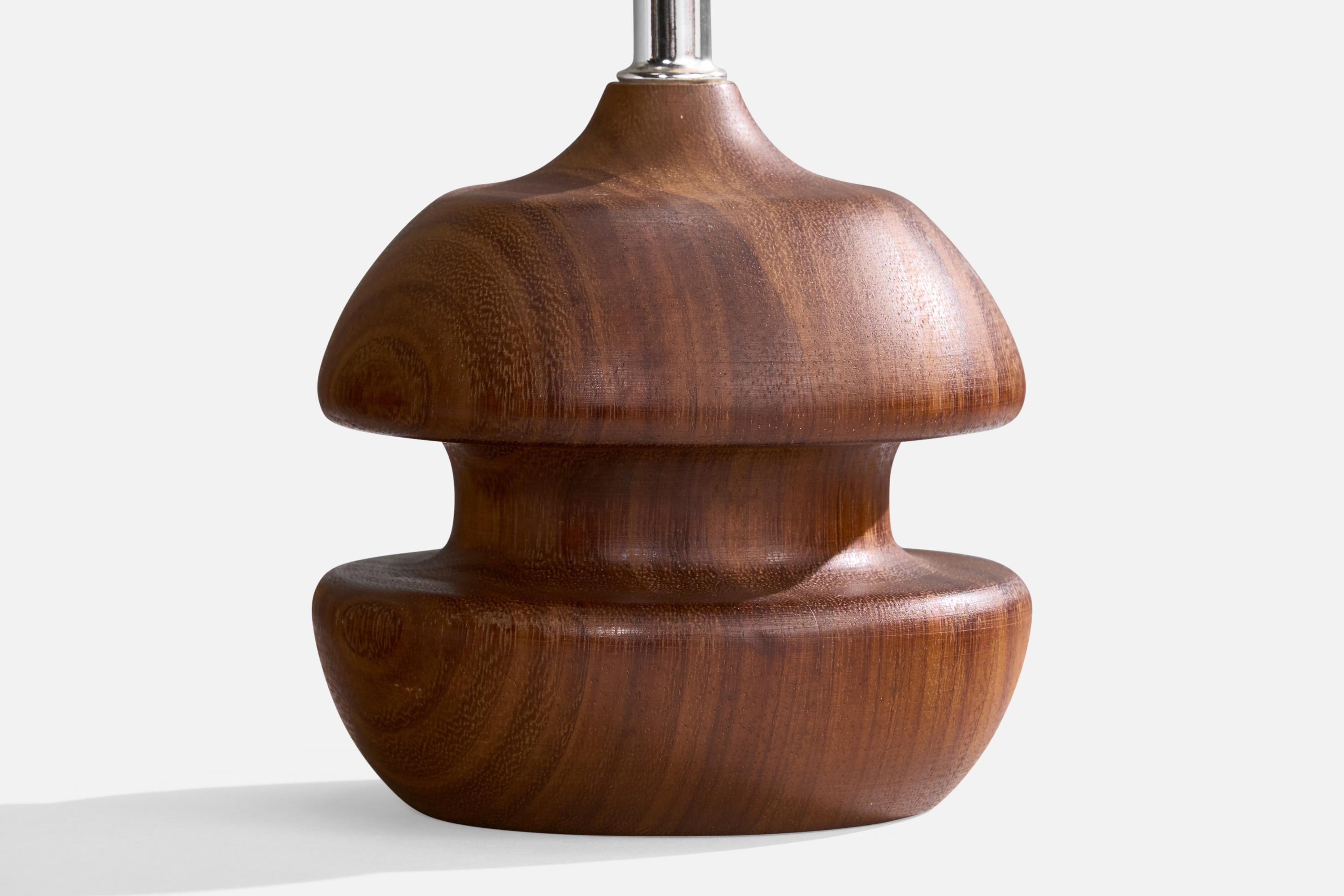 Métal Designer américain, lampe de bureau, teck, métal, États-Unis, années 1960 en vente