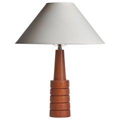 Designer américain, lampe de bureau, teck, États-Unis, années 1960