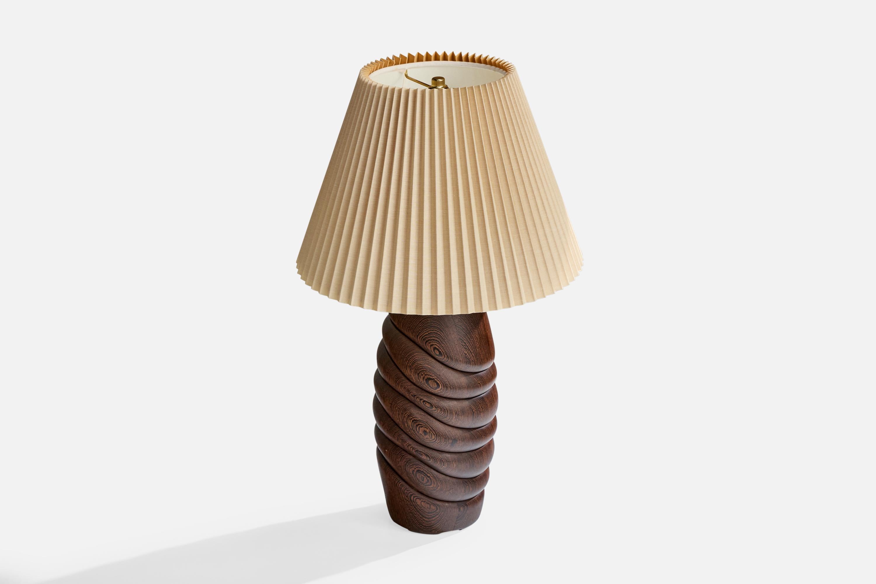 Américain Designer américain, lampe de table, wengé, tissu, USA, 1980 en vente