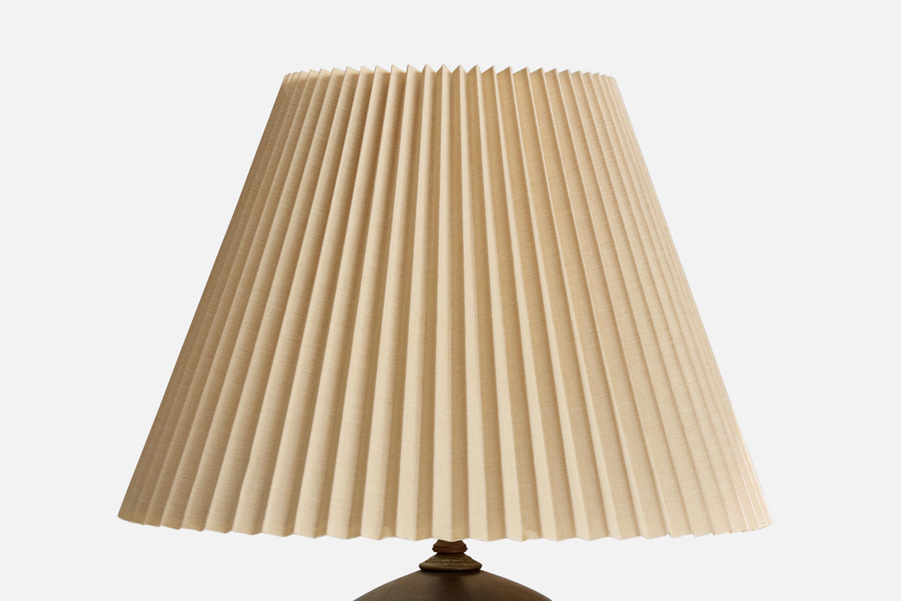 Designer américain, lampe de table, wengé, tissu, USA, 1980 Bon état - En vente à High Point, NC