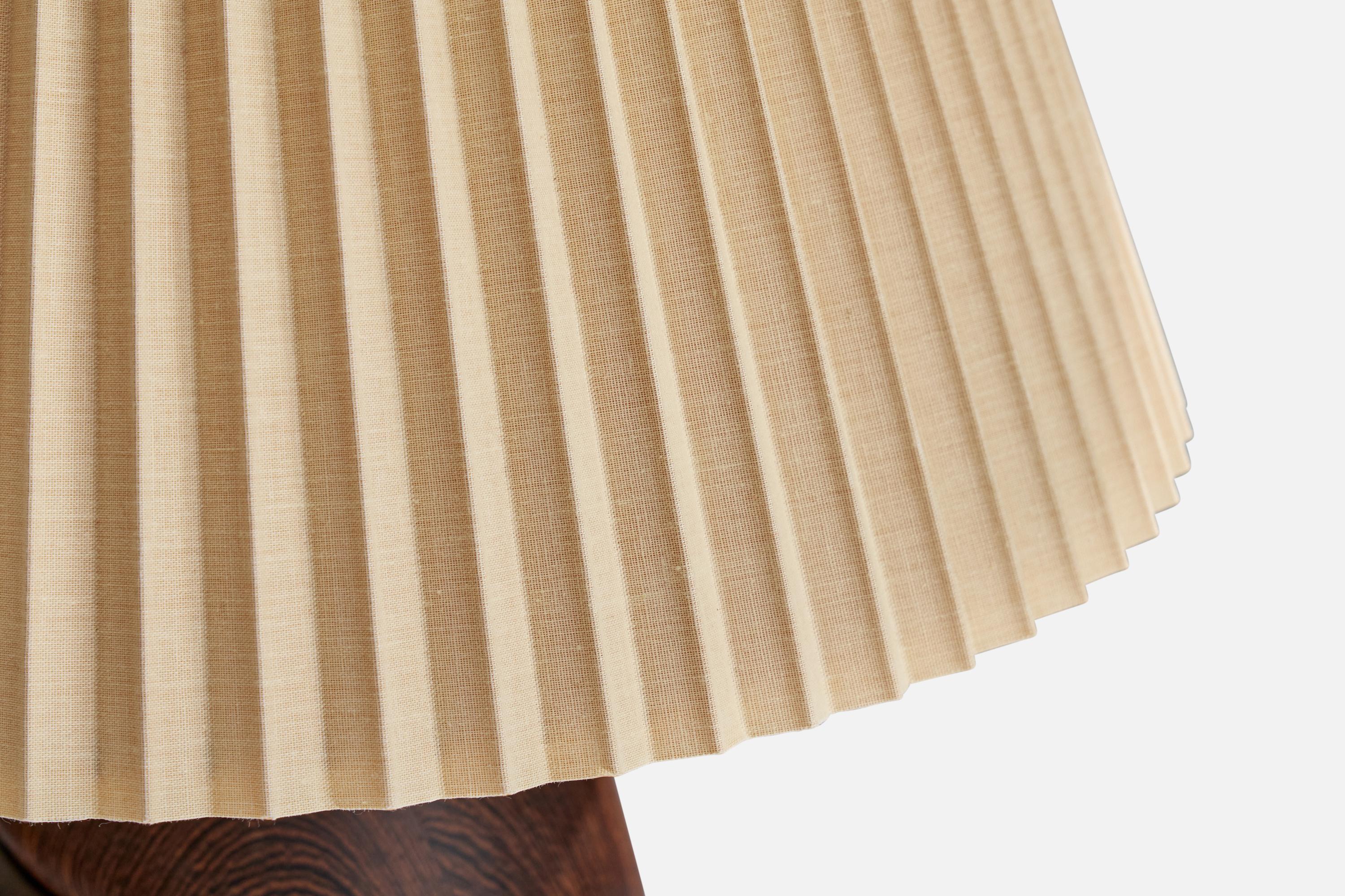 Fin du 20e siècle Designer américain, lampe de table, wengé, tissu, USA, 1980 en vente