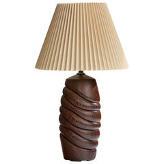 Designer américain, lampe de table, wengé, tissu, USA, 1980