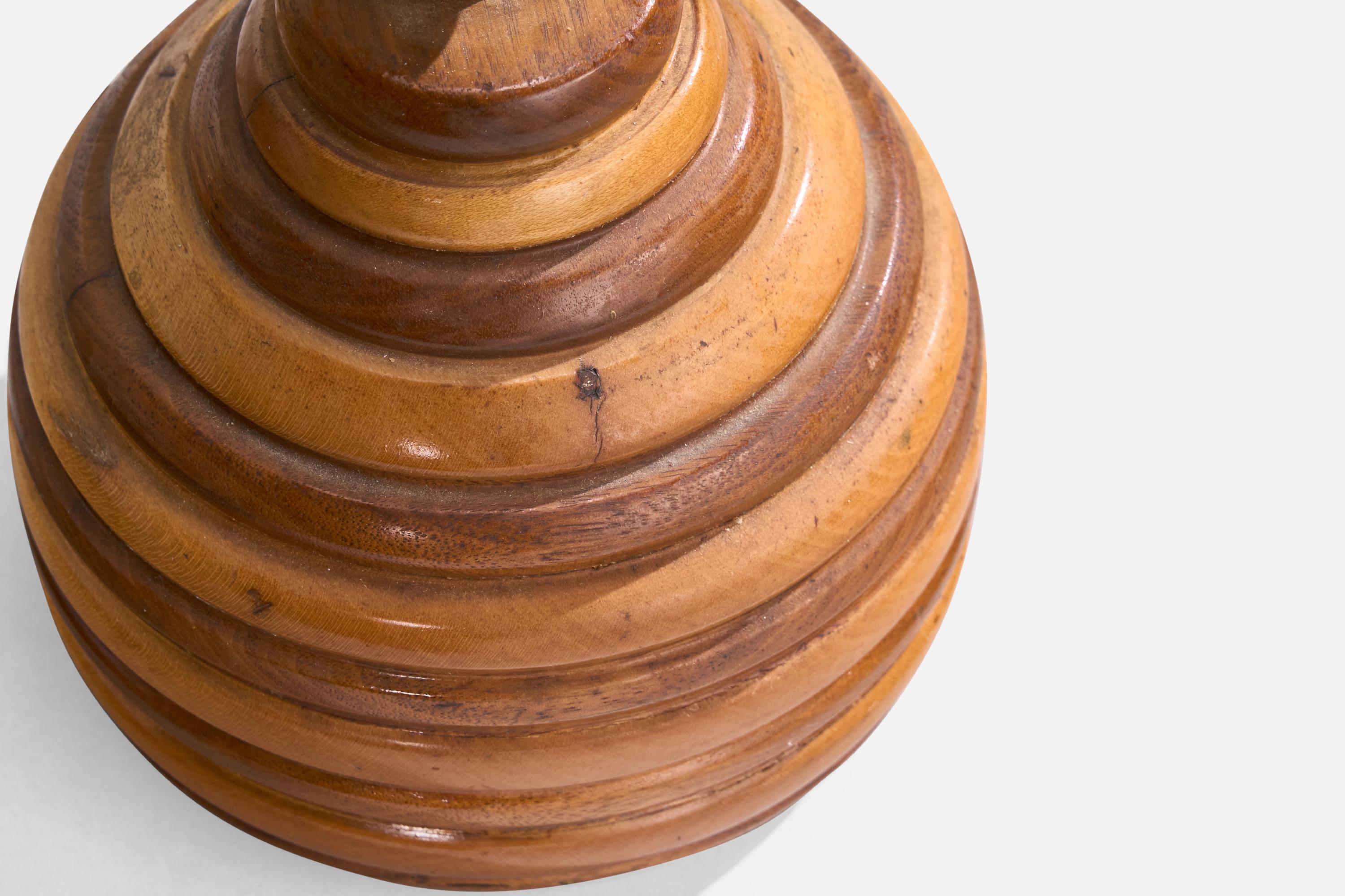 Lampada da tavolo di design americano, Wood, Ottone, USA, anni '60 In condizioni buone in vendita a High Point, NC