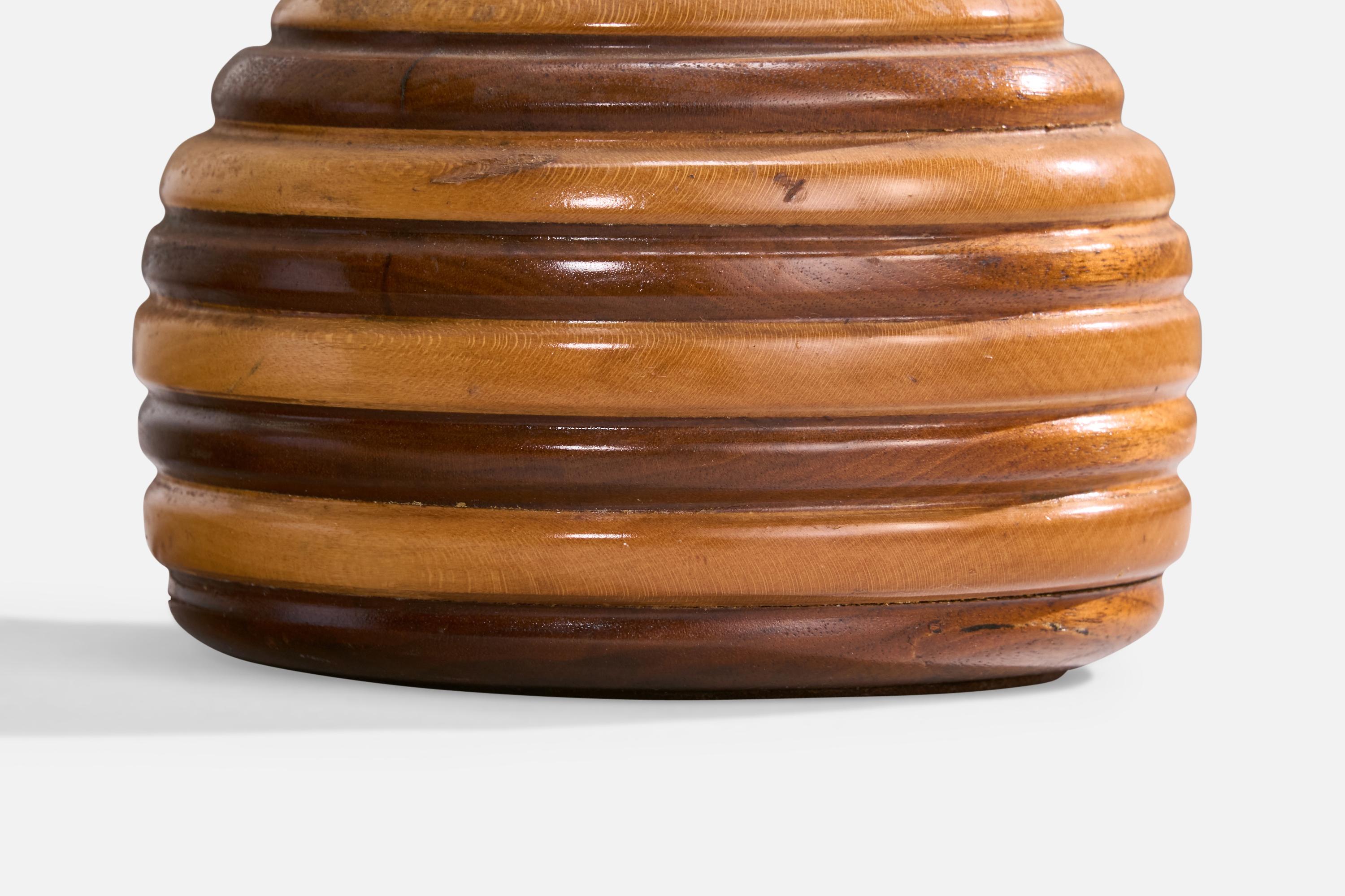 Lampada da tavolo di design americano, Wood, Ottone, USA, anni '60 in vendita 2