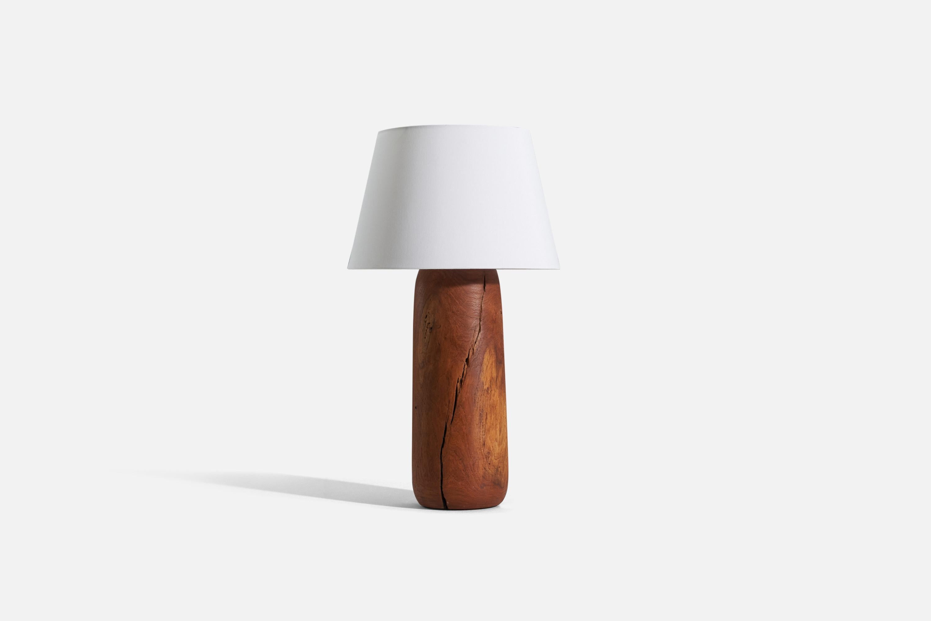 Mid-Century Modern American Designer, Table Lamp, Wood, United States, c. 1960s For Sale