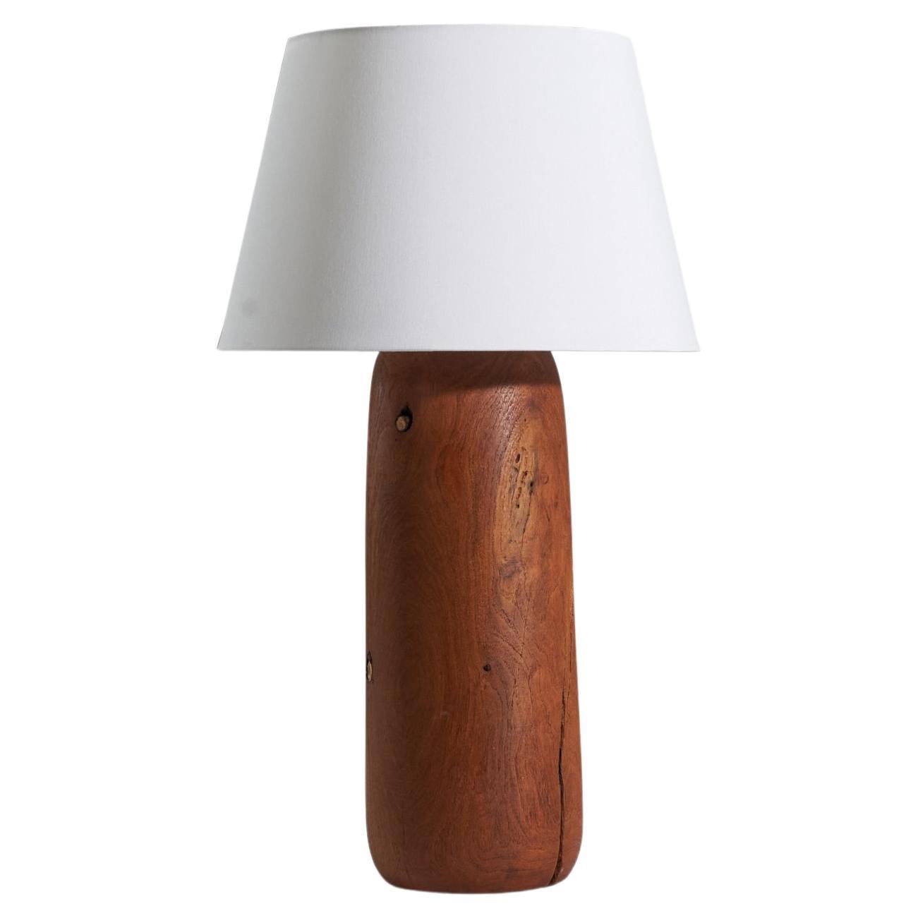 American Designer, Table Lamp, Wood, United States, c. 1960s For Sale