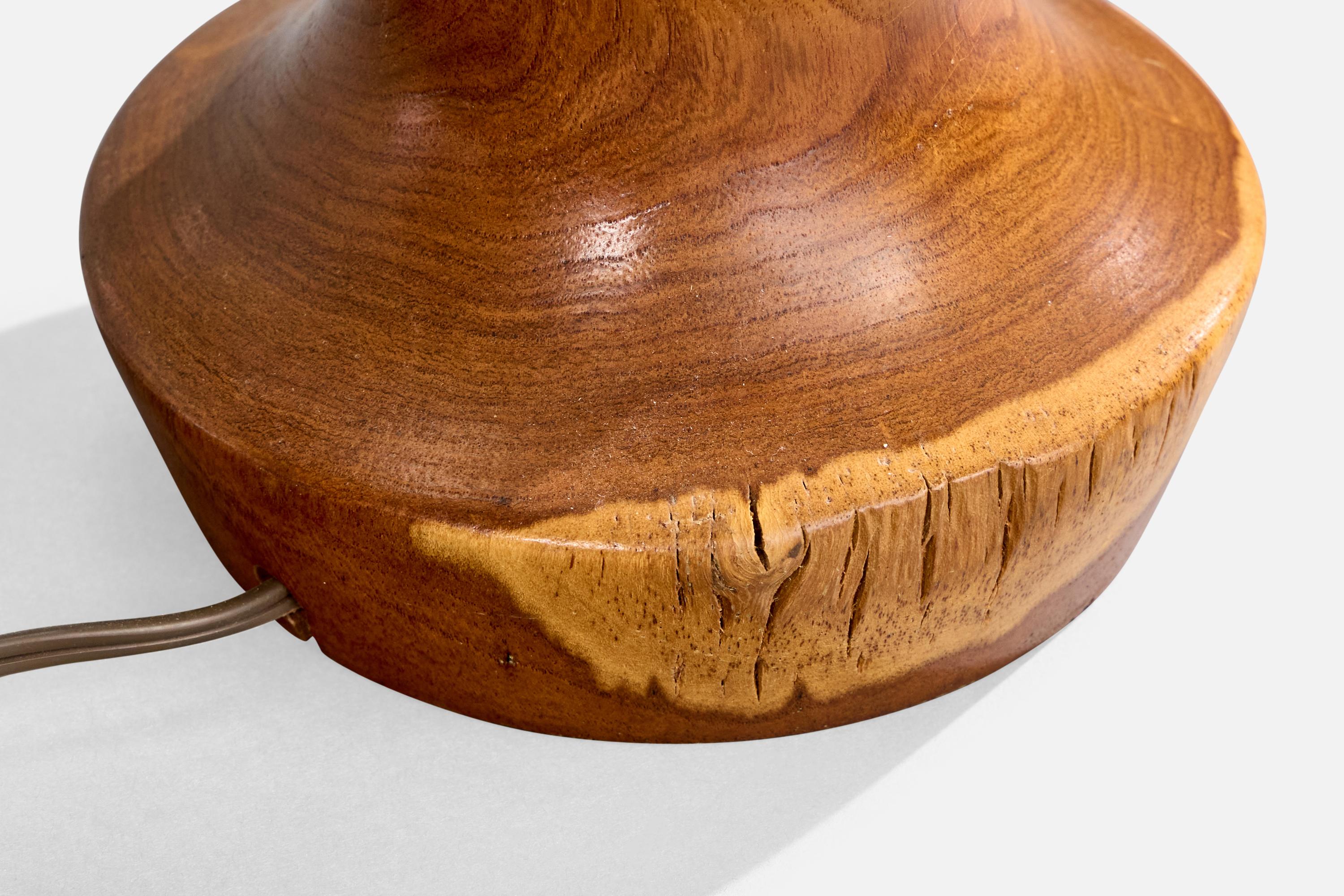 American Designer, Table Lamp, Wood, USA, 1950s For Sale 7
