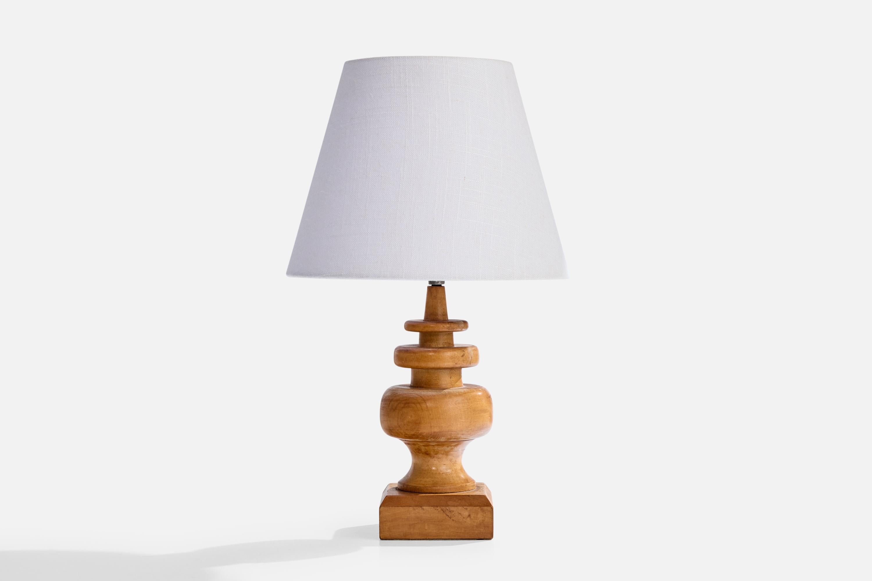 Diseñador americano, Lámpara de mesa, Madera, EE.UU., Años 50 Moderno de mediados de siglo en venta