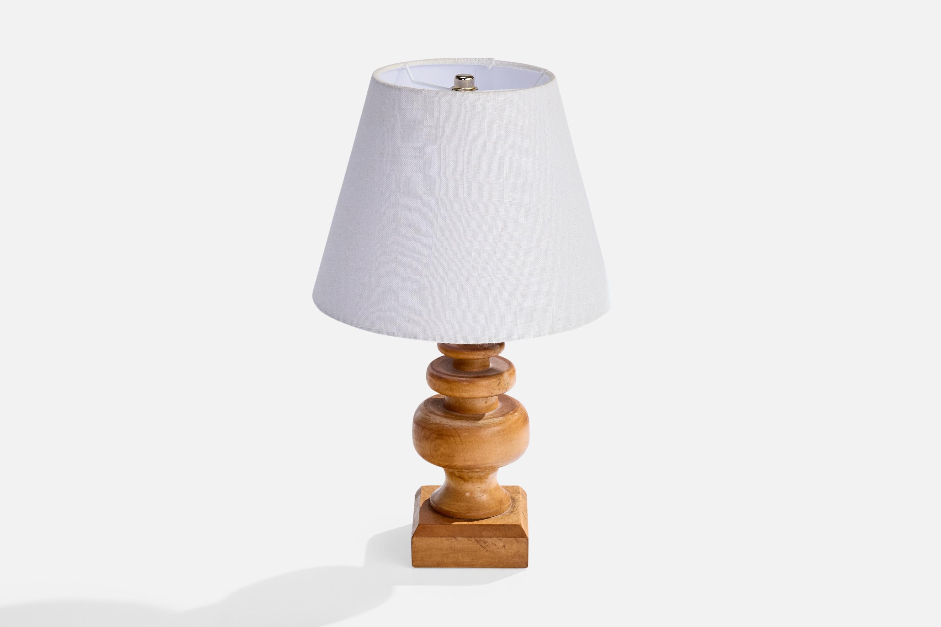 Diseñador americano, Lámpara de mesa, Madera, EE.UU., Años 50 Estadounidense en venta