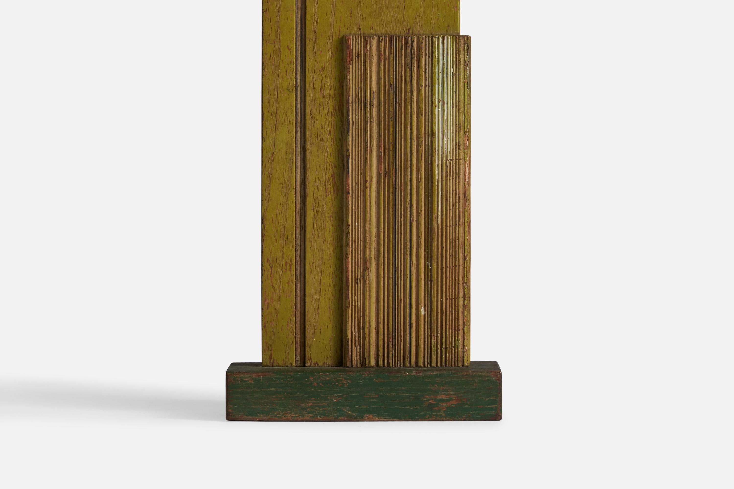 Amerikanische Designerin, Tischlampe, Holz, USA, 1950er Jahre (Mitte des 20. Jahrhunderts) im Angebot