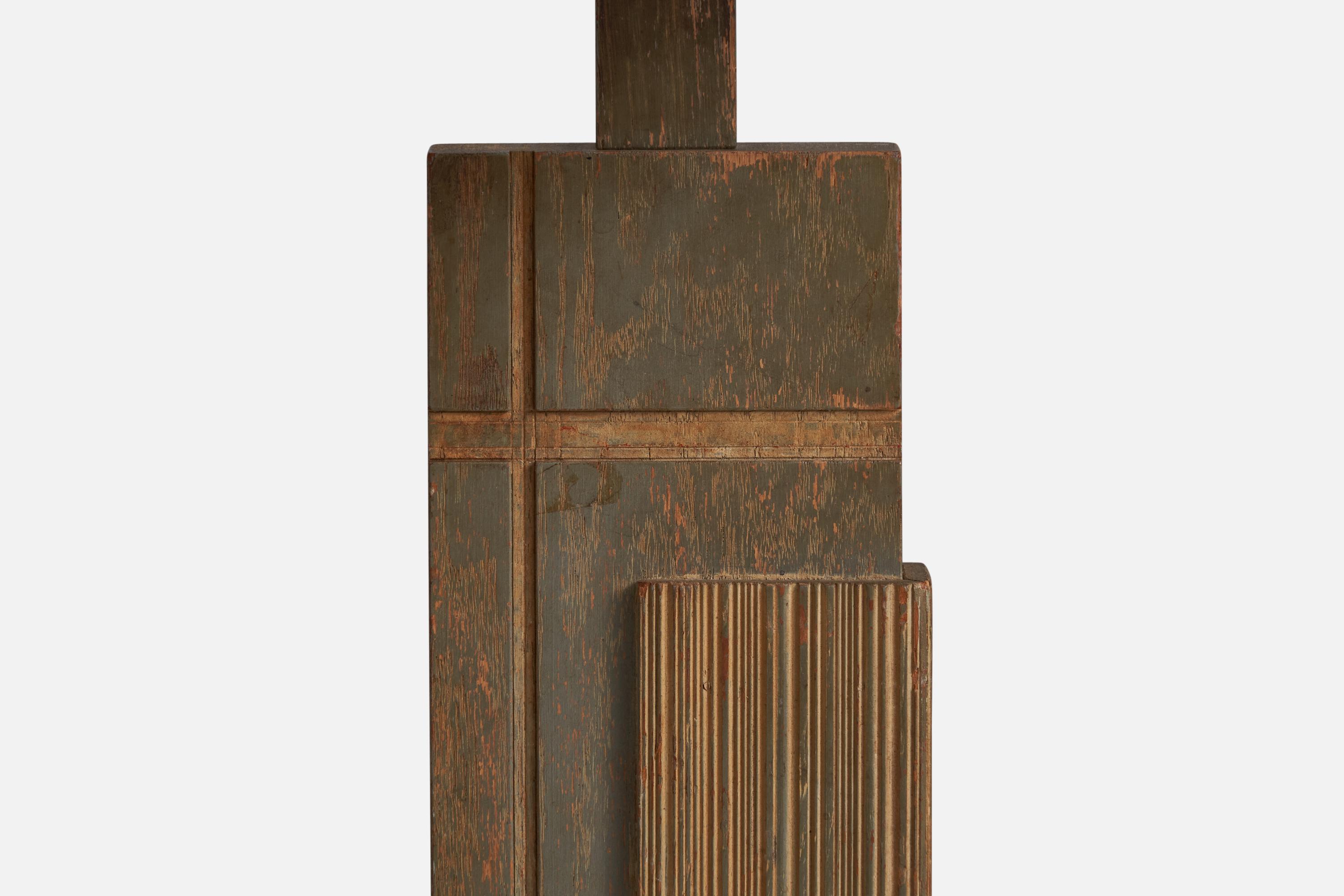Amerikanische Designerin, Tischlampe, Holz, USA, 1950er Jahre (amerikanisch) im Angebot