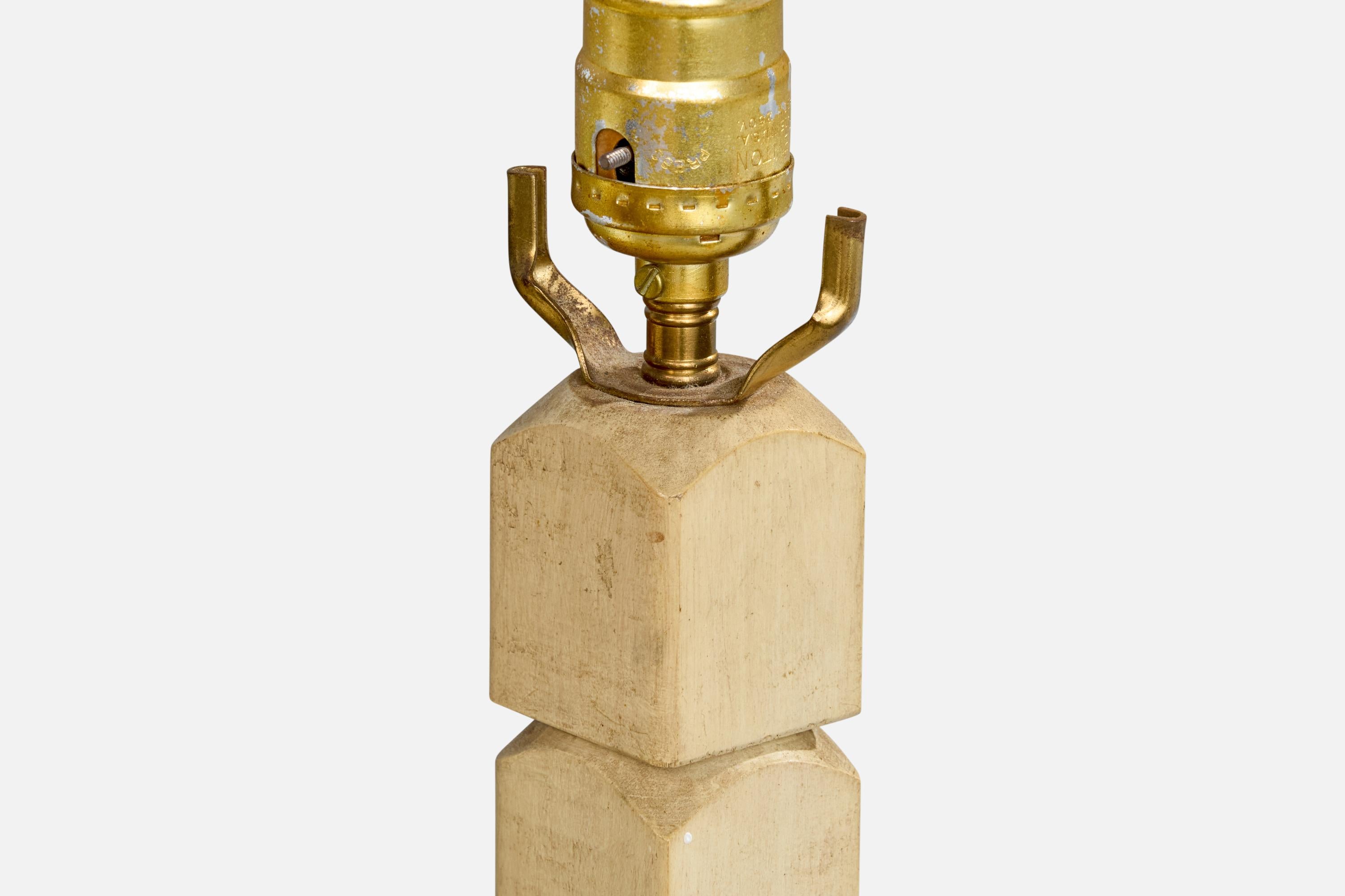 Milieu du XXe siècle Designer américain, lampe de table, Wood Wood, USA, années 1950 en vente