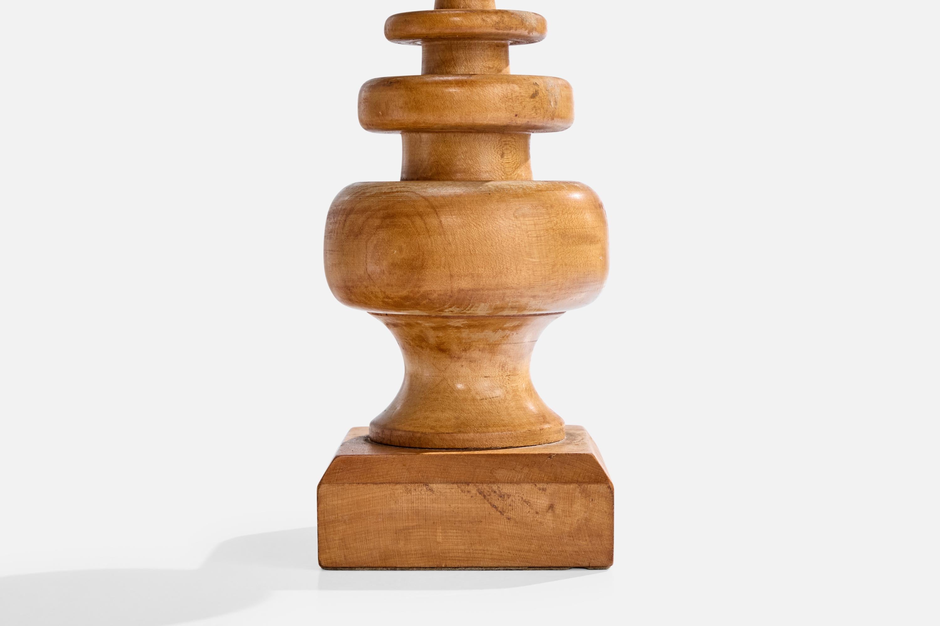 Diseñador americano, Lámpara de mesa, Madera, EE.UU., Años 50 en venta 2