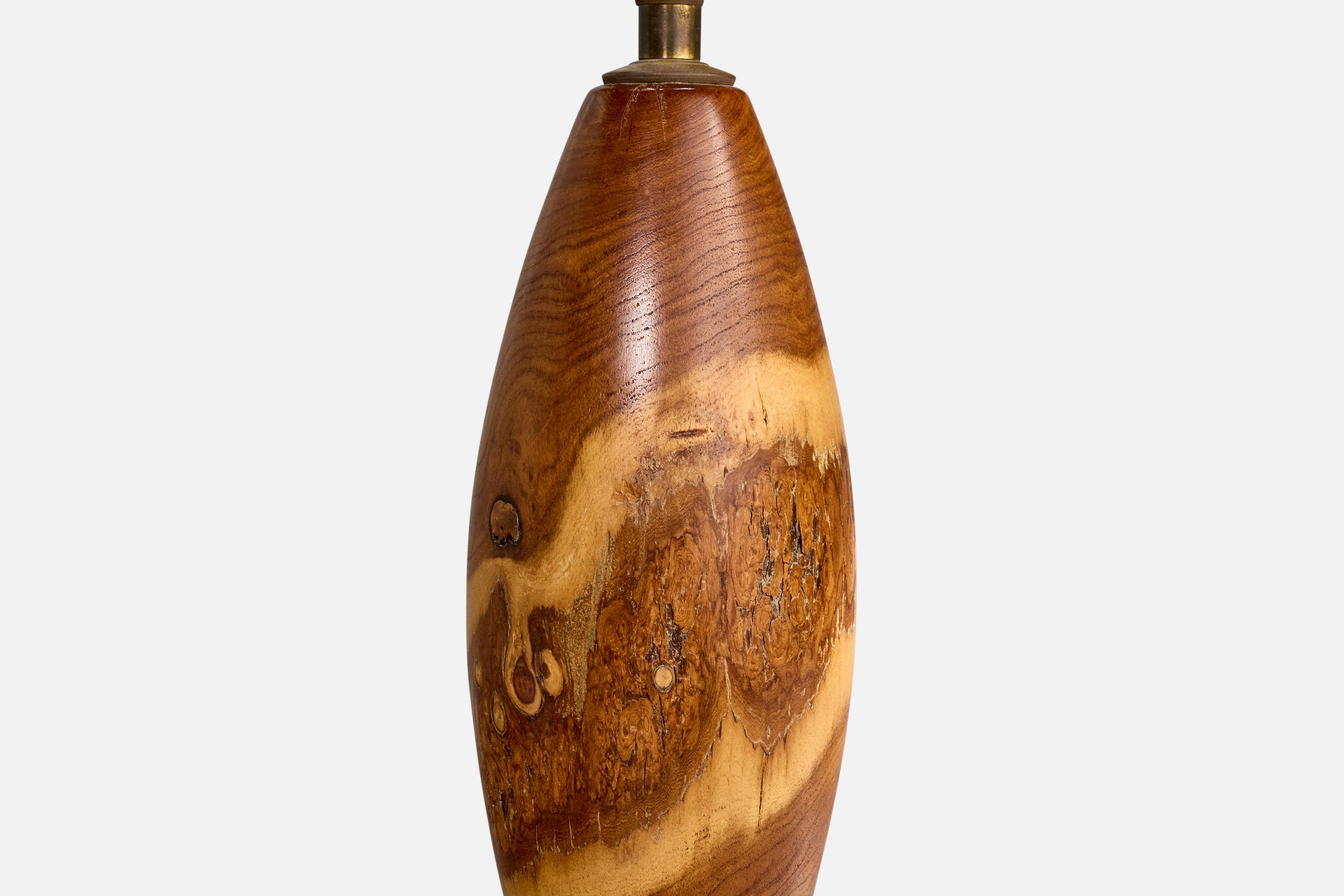 American Designer, Table Lamp, Wood, USA, 1950s For Sale 4