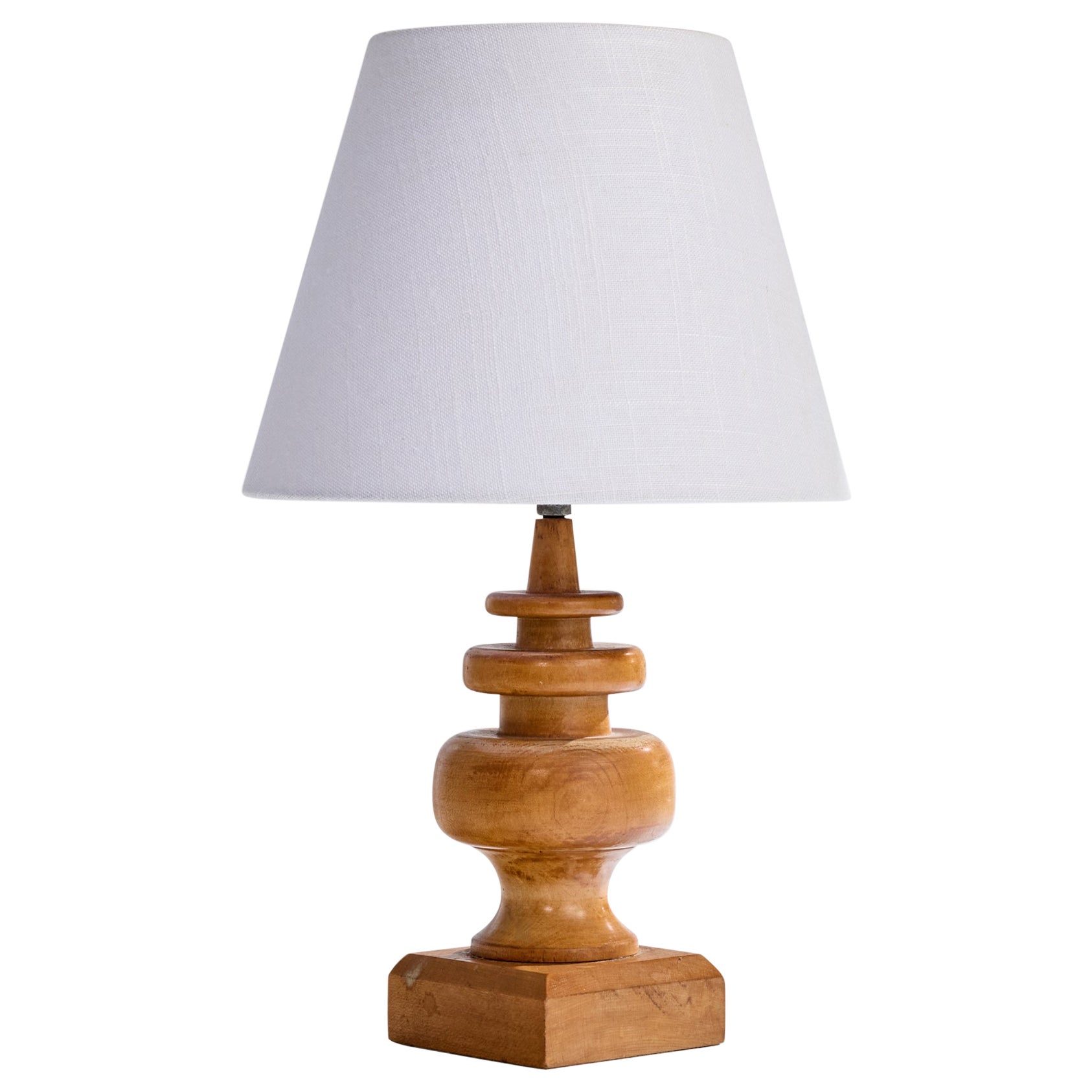 Diseñador americano, Lámpara de mesa, Madera, EE.UU., Años 50