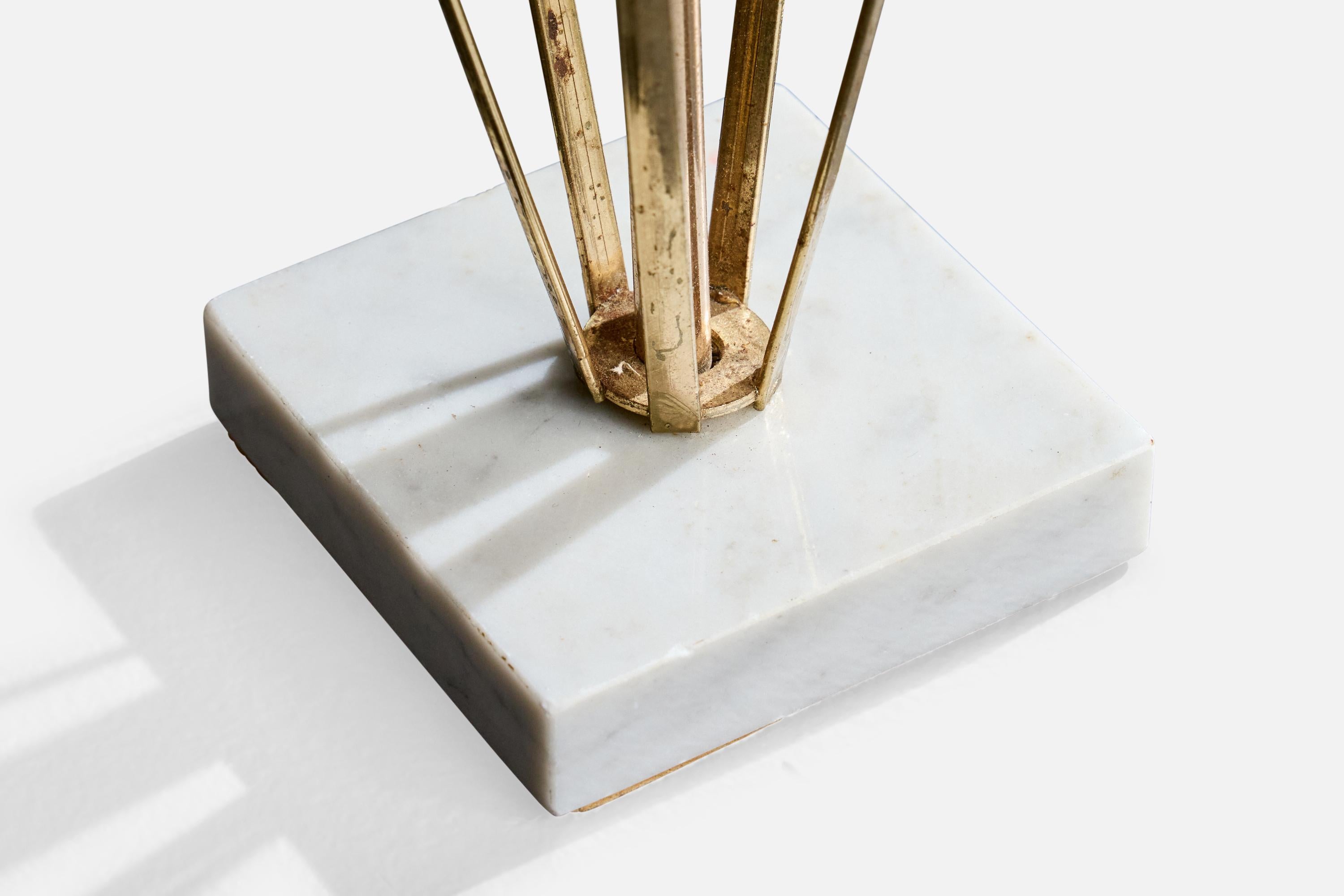 Designer américain, lampes de table, laiton, marbre, États-Unis, années 1950. en vente 1