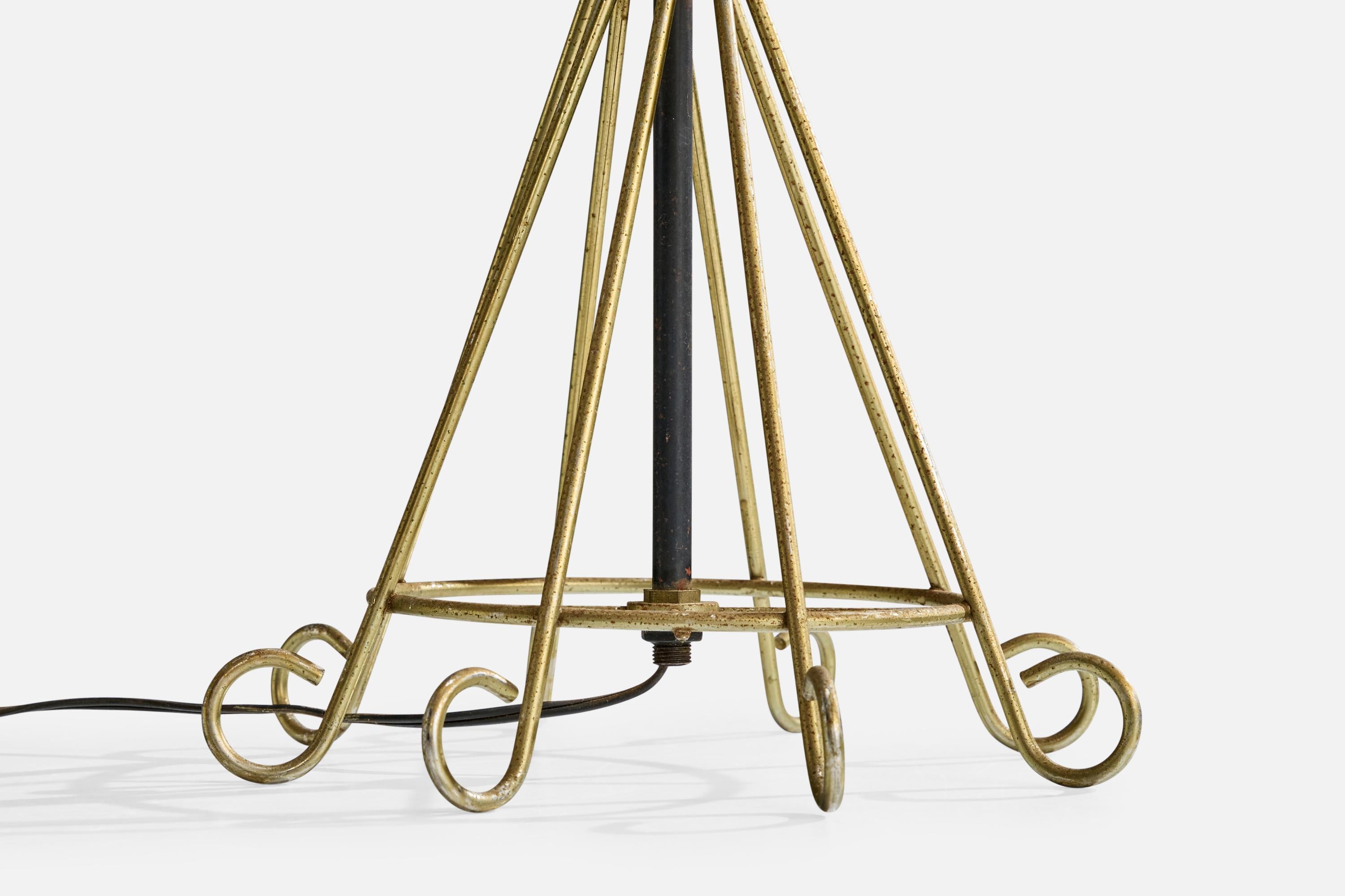 Amerikanischer Designer, Tischlampen, Messing, Metall, USA, 1950er Jahre im Angebot 4