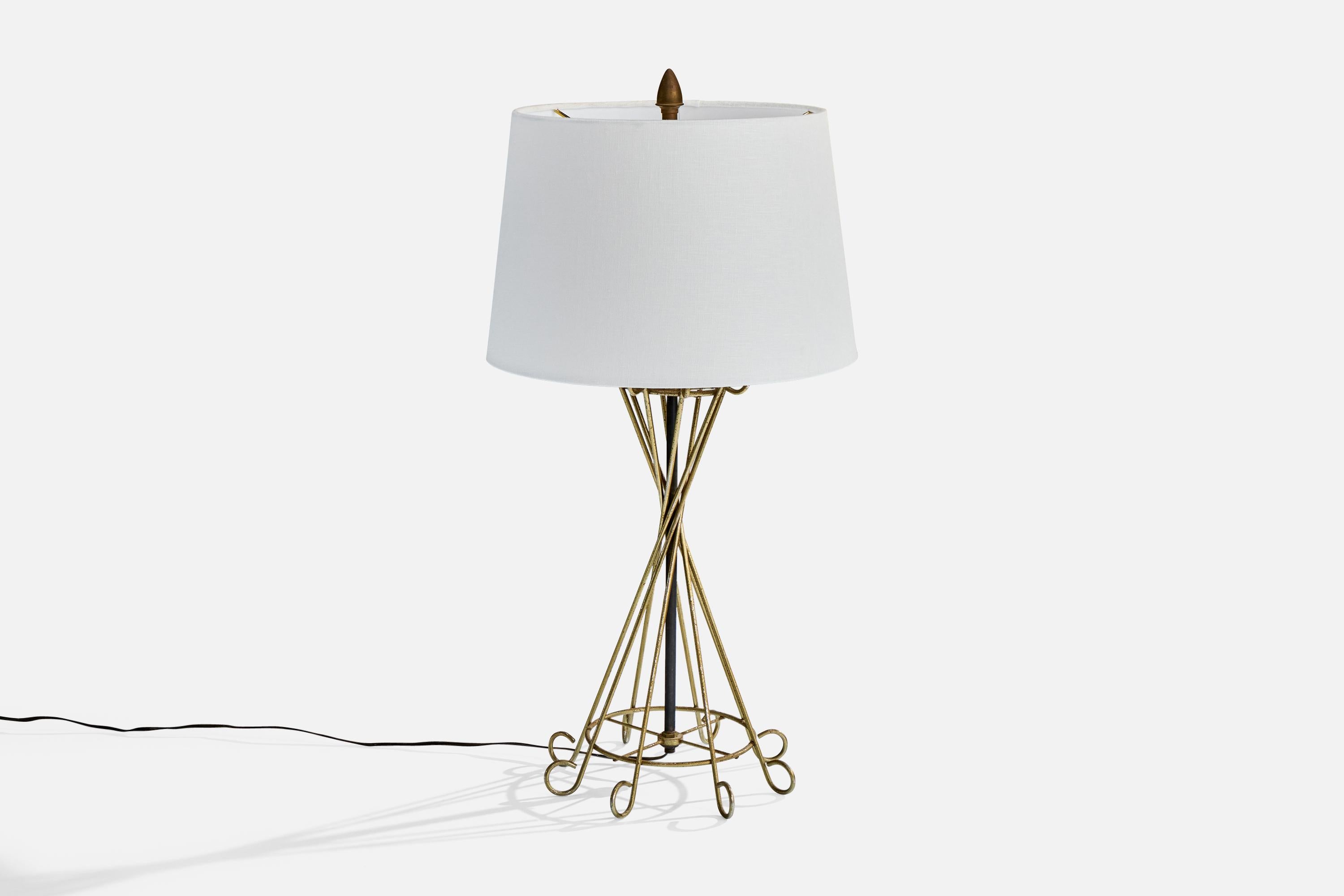 Amerikanischer Designer, Tischlampen, Messing, Metall, USA, 1950er Jahre (amerikanisch) im Angebot