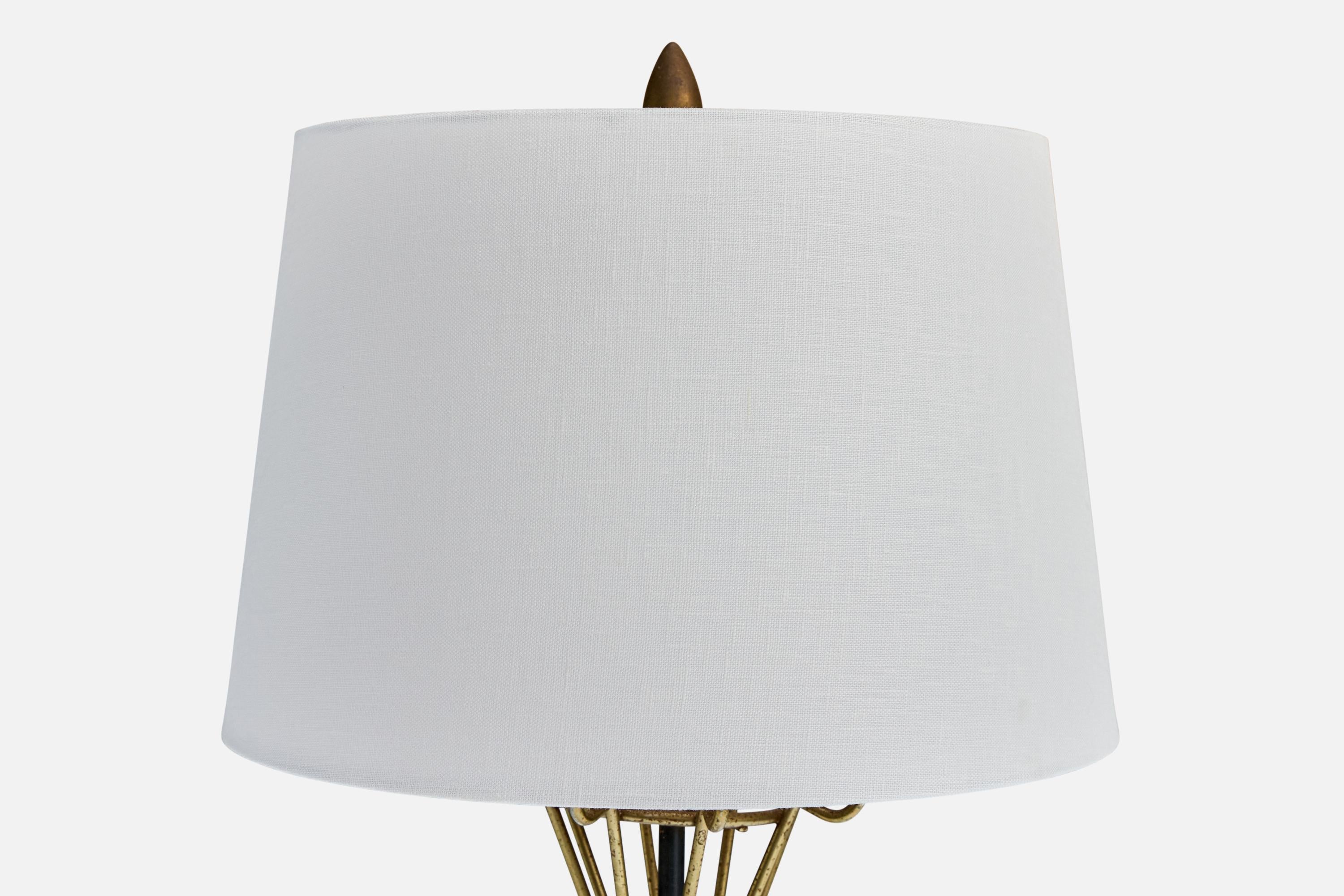 Amerikanischer Designer, Tischlampen, Messing, Metall, USA, 1950er Jahre im Zustand „Gut“ im Angebot in High Point, NC