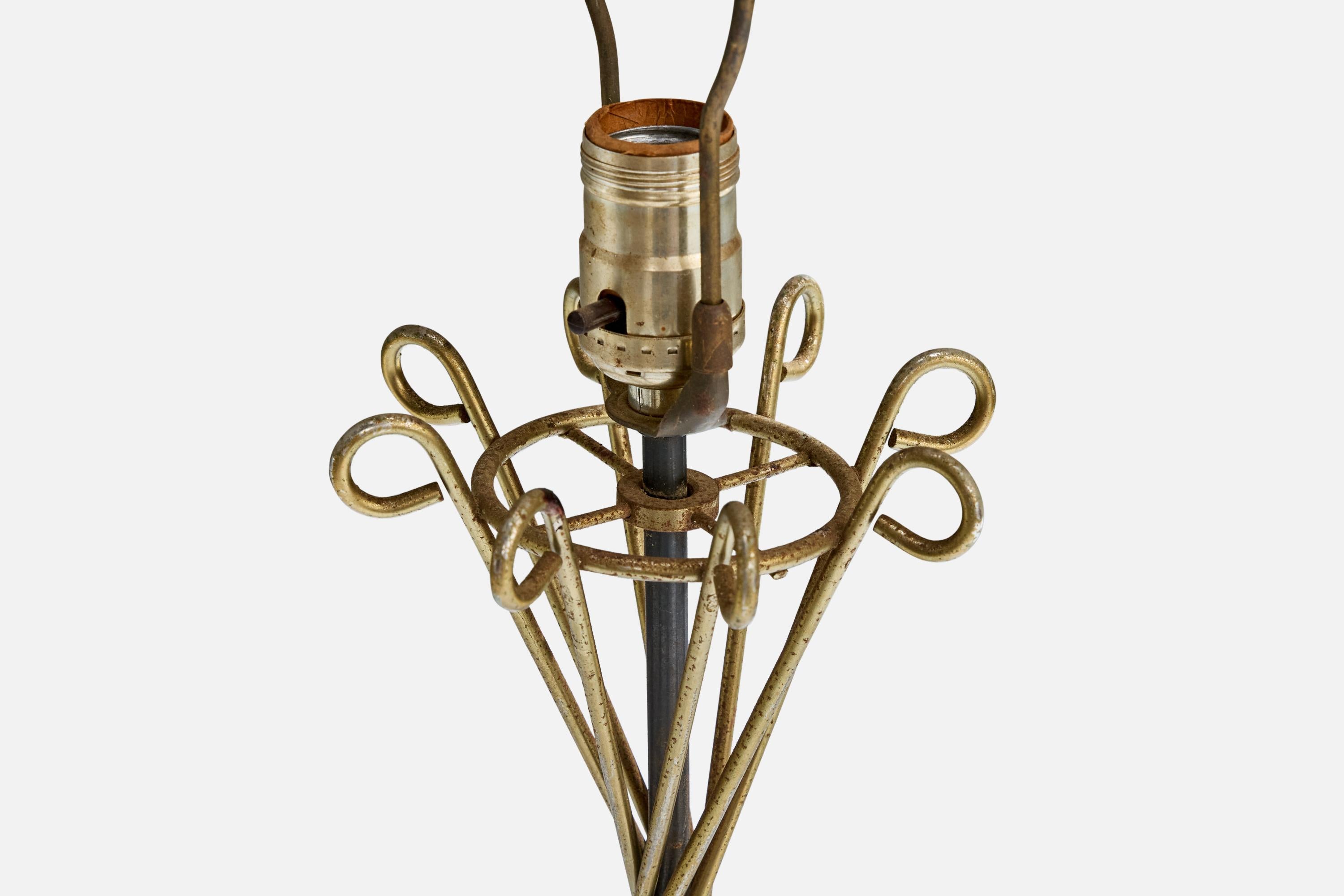 Amerikanischer Designer, Tischlampen, Messing, Metall, USA, 1950er Jahre im Angebot 1