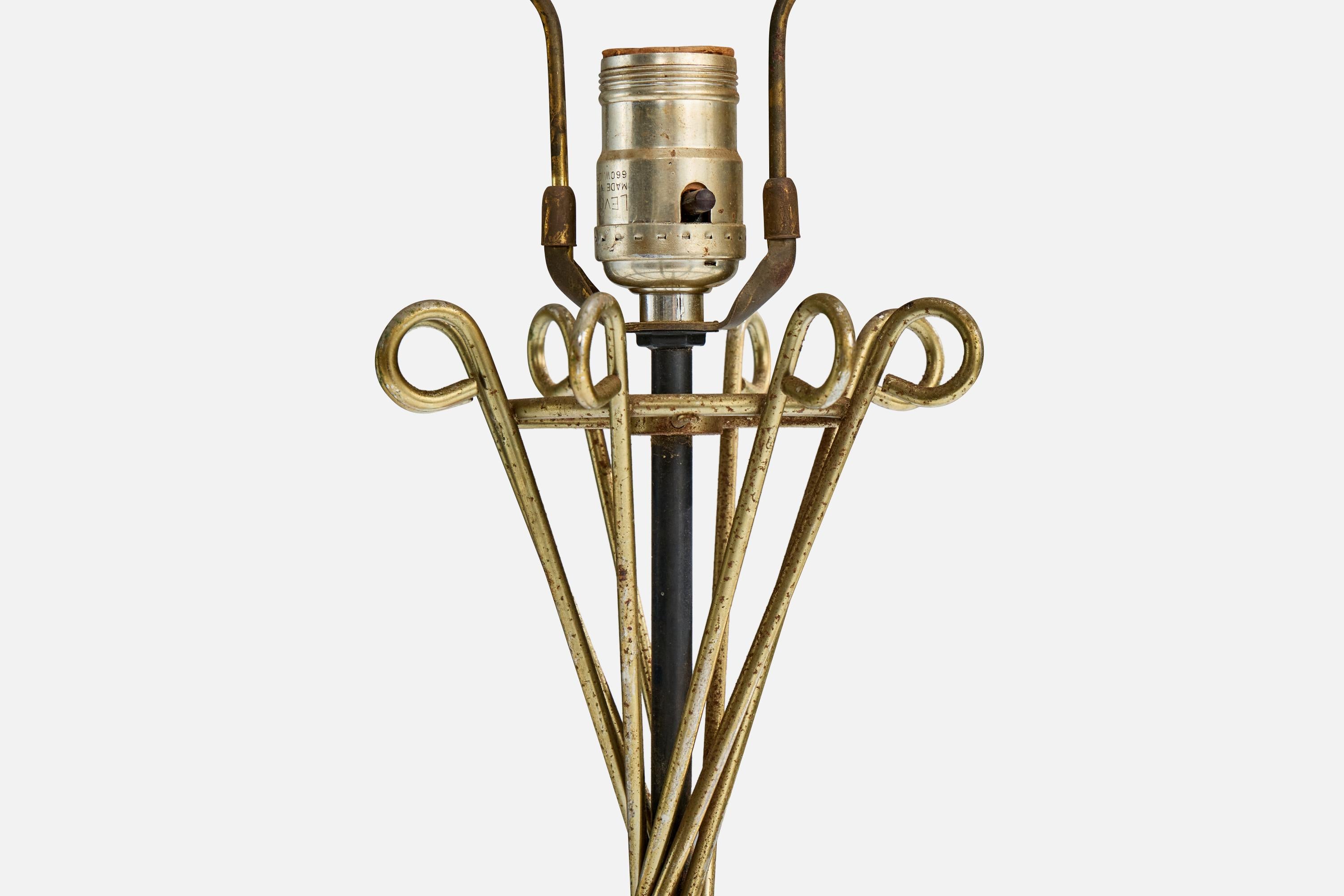 Amerikanischer Designer, Tischlampen, Messing, Metall, USA, 1950er Jahre im Angebot 2
