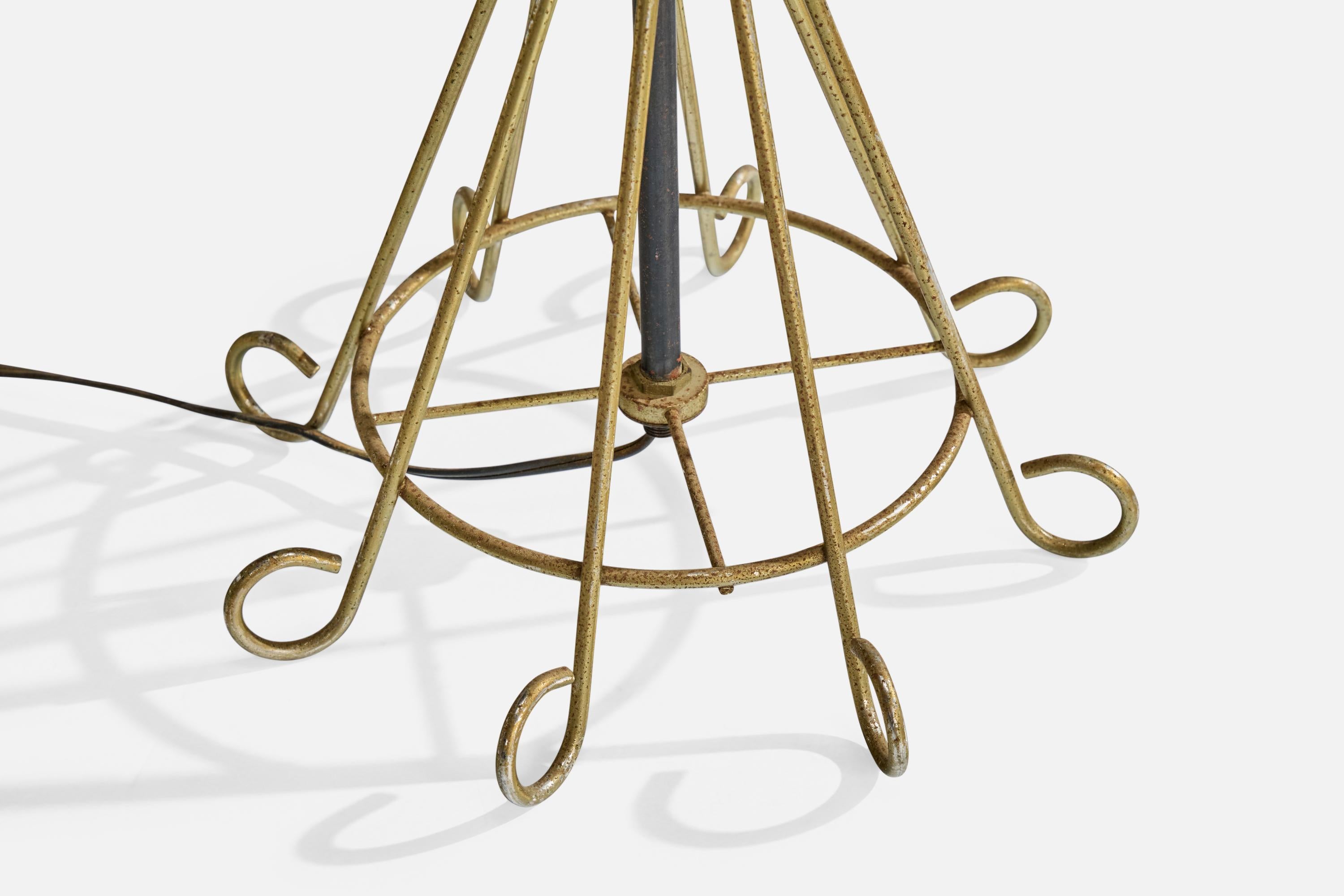 Amerikanischer Designer, Tischlampen, Messing, Metall, USA, 1950er Jahre im Angebot 3