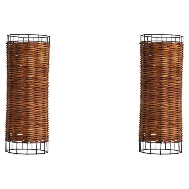 Danny Ho Fong, Table, Metal, Rattan, USA, 1950s For Sale at 1stDibs