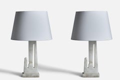 American Designer, Table Lamps, Marble, USA, 1950s