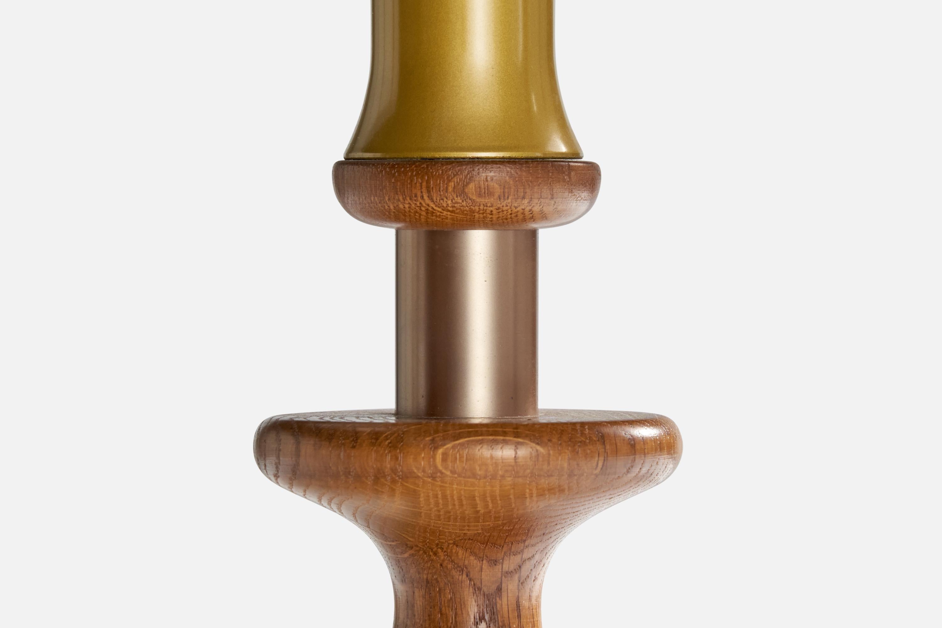 Designer américain, lampes de table, Oak, laiton, États-Unis, années 1950 Bon état - En vente à High Point, NC